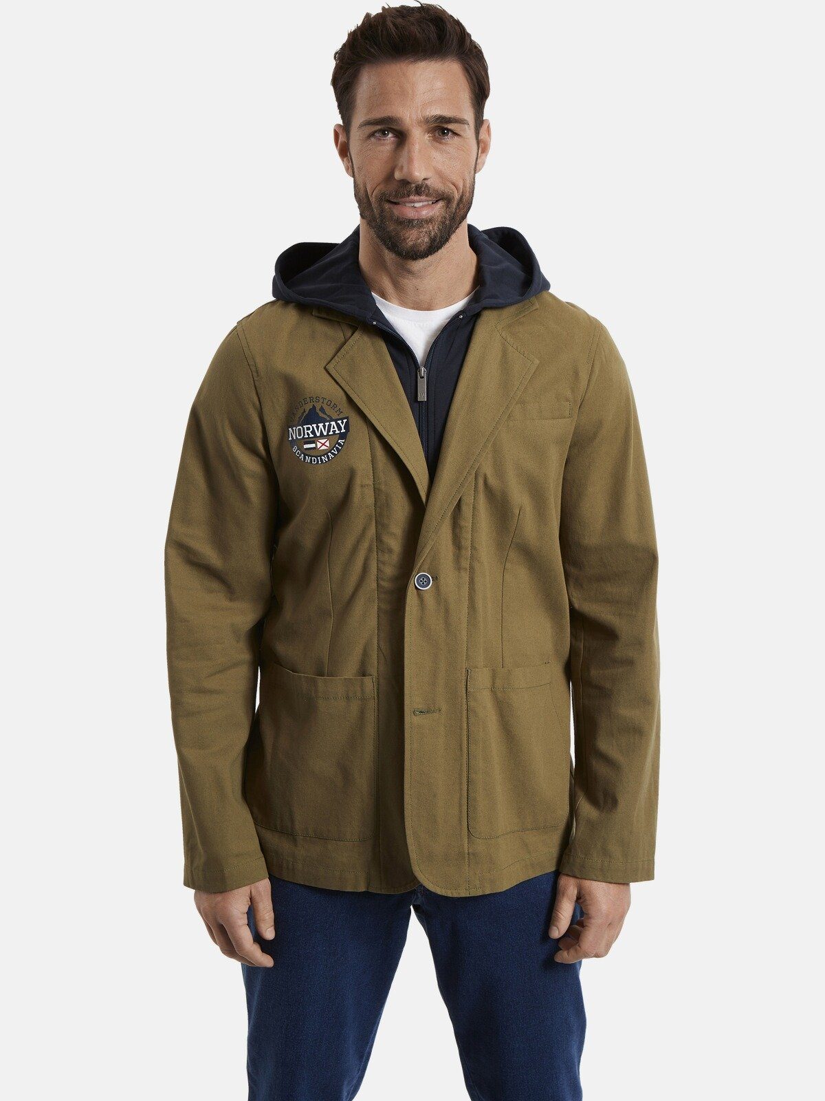 Jan Vanderstorm Sakko MARINUS lässig mit Kapuzeneinsatz günstig online kaufen