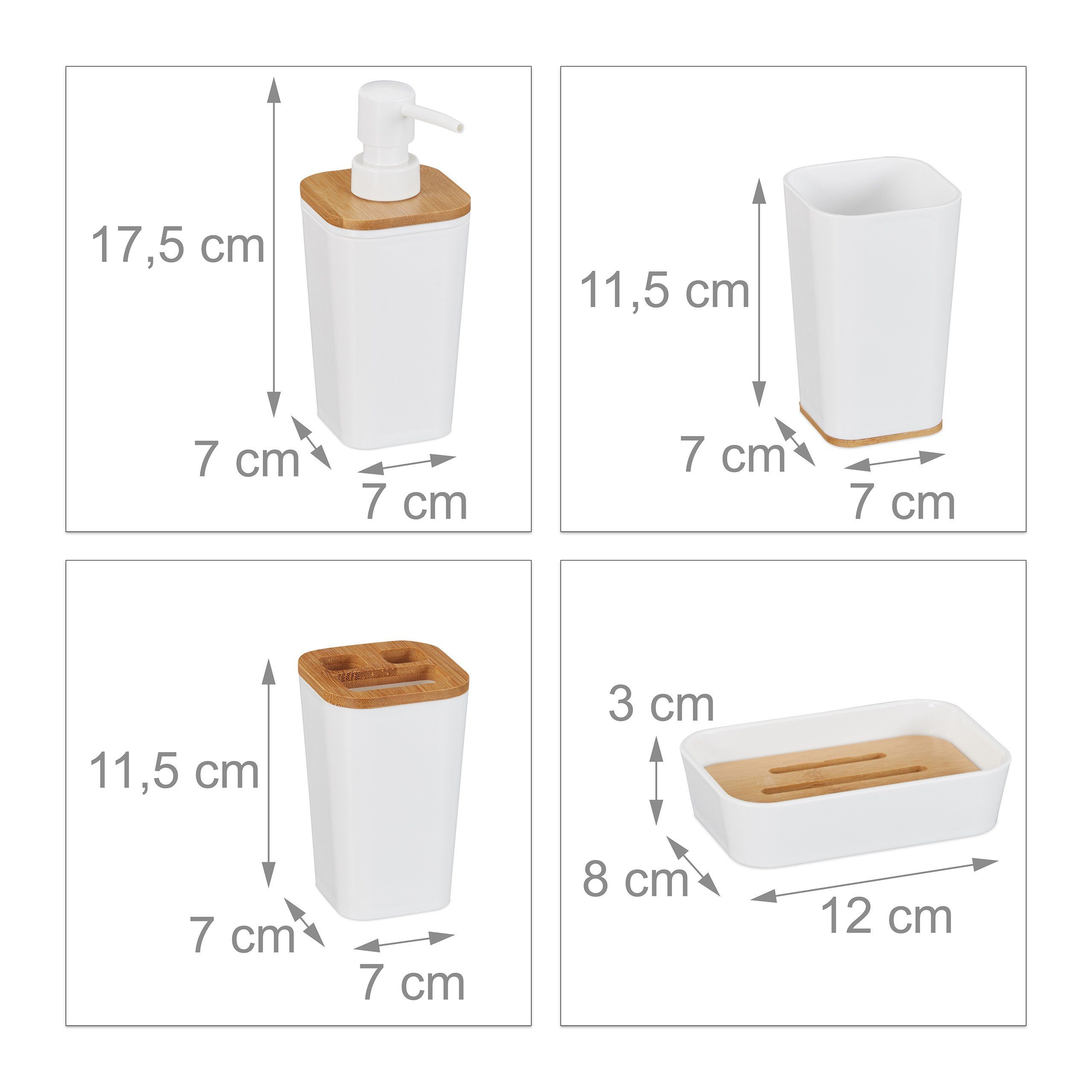 relaxdays Badorganizer 4-teiliges Badaccessoires Set (4 St) – Bild 4 von 5