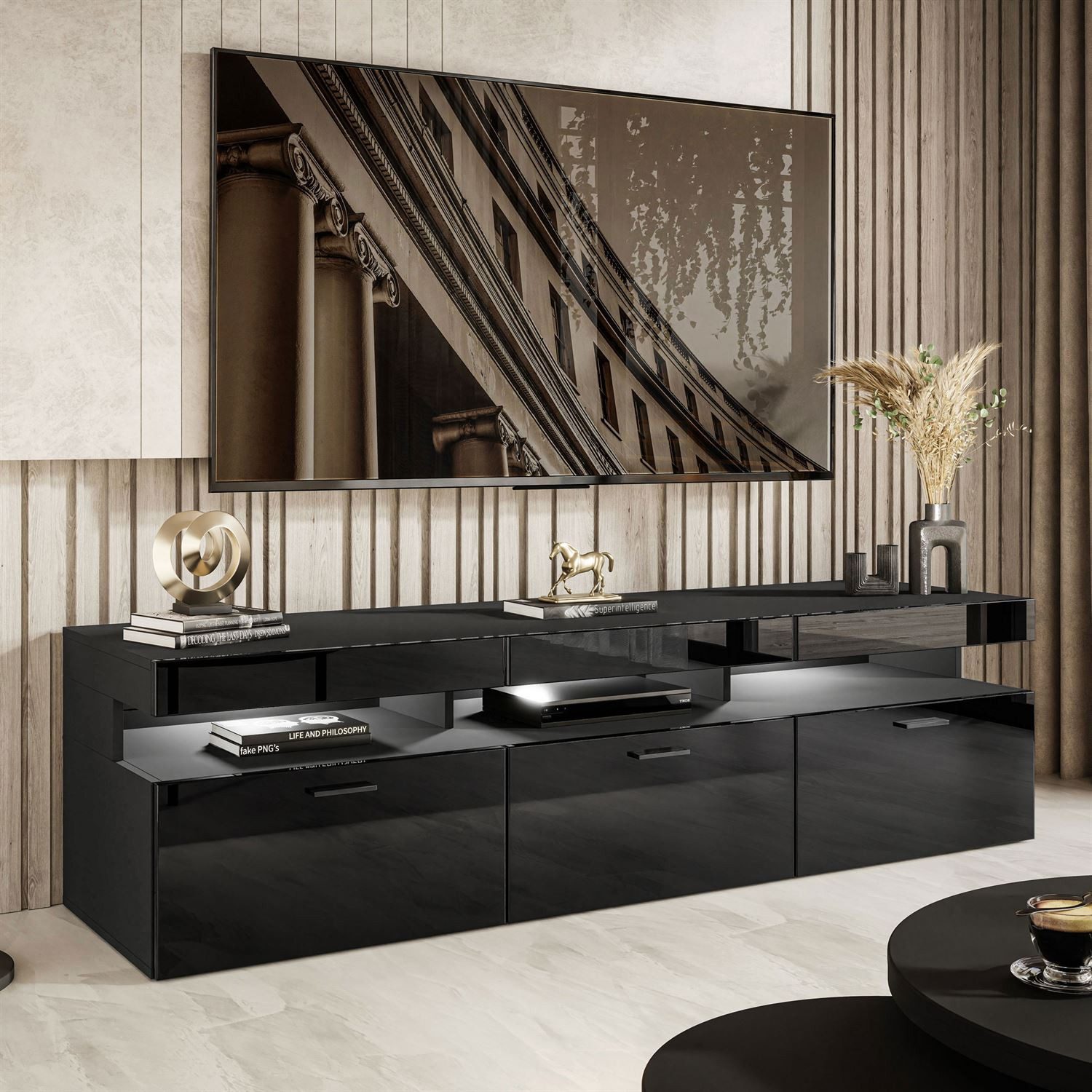 yourhouse24 Lowboard BRASILIA TV-Schrank Hochglanz Artisan günstig online kaufen