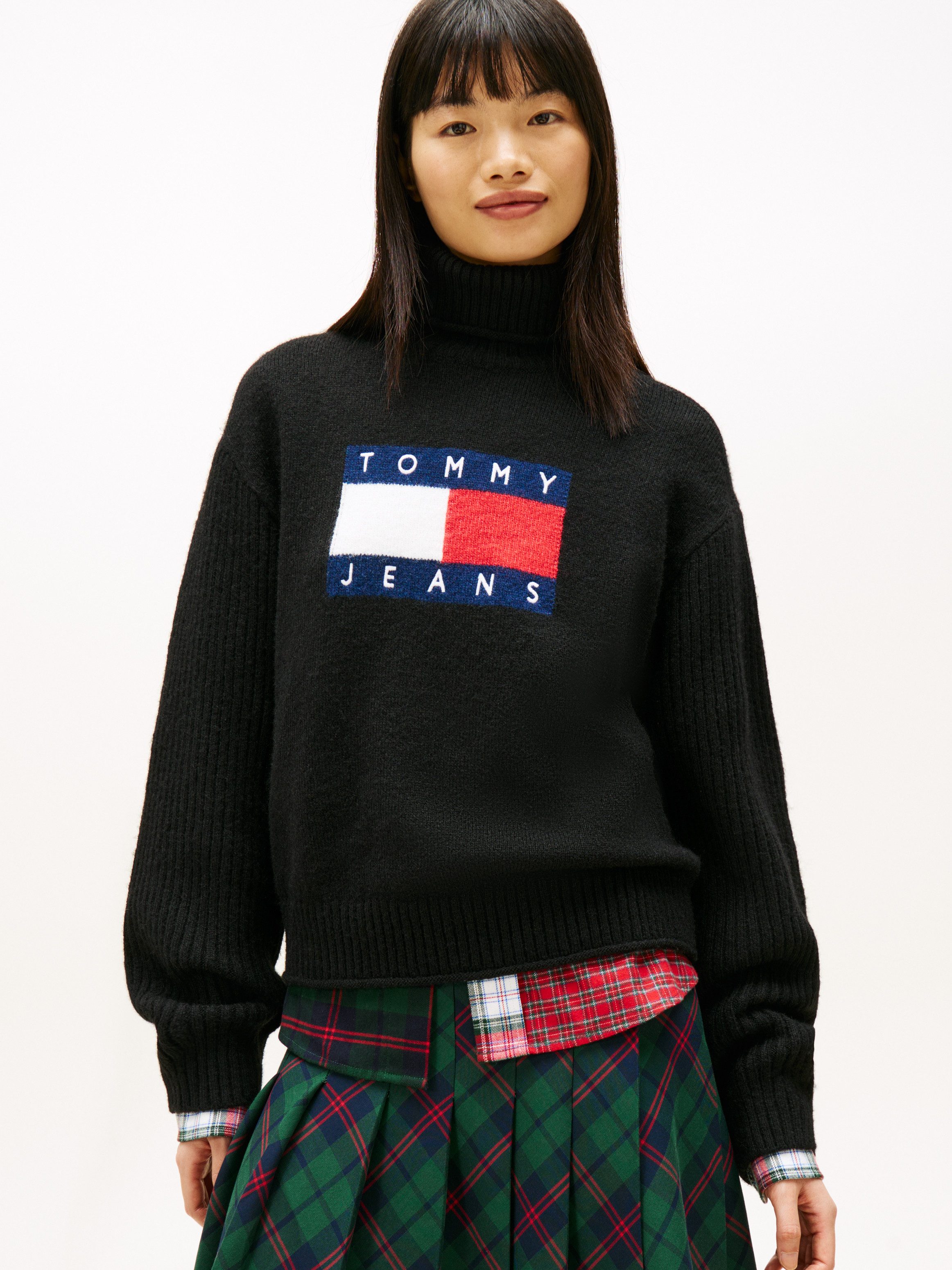 Tommy Jeans Rollkragenpullover TJW TURTLENECK FLAG SWEATER EXT günstig online kaufen