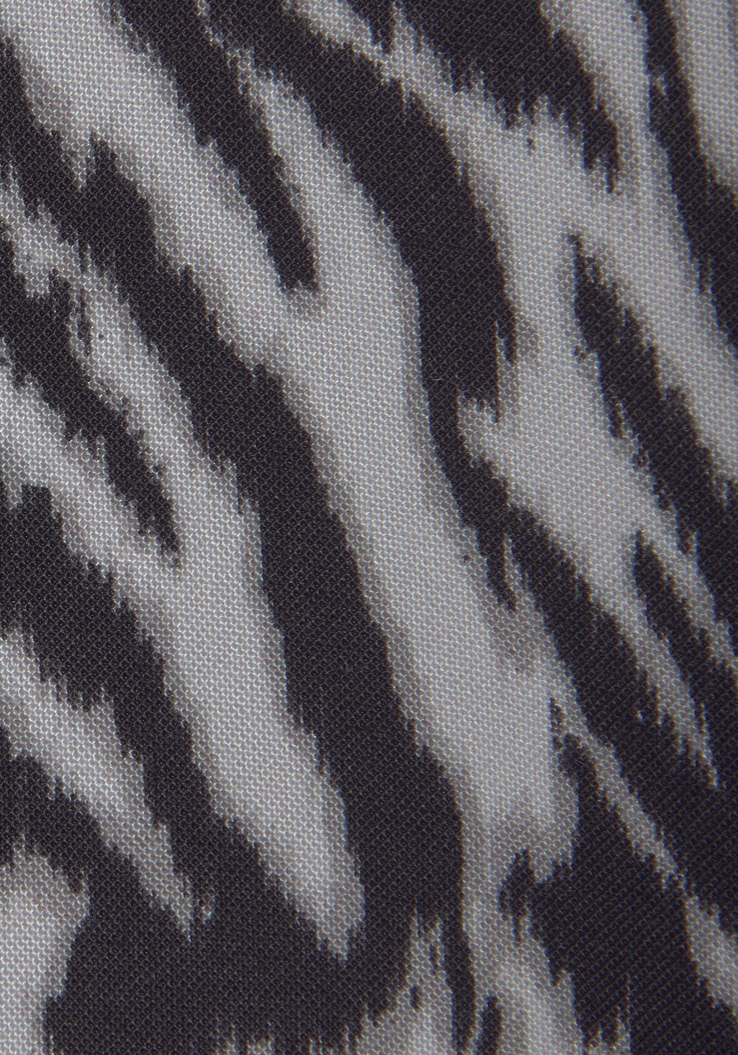 Kurzarmbluse, und Schlupfbluse modischen Zebraprint LASCANA sommerlich mit Knöpfen,