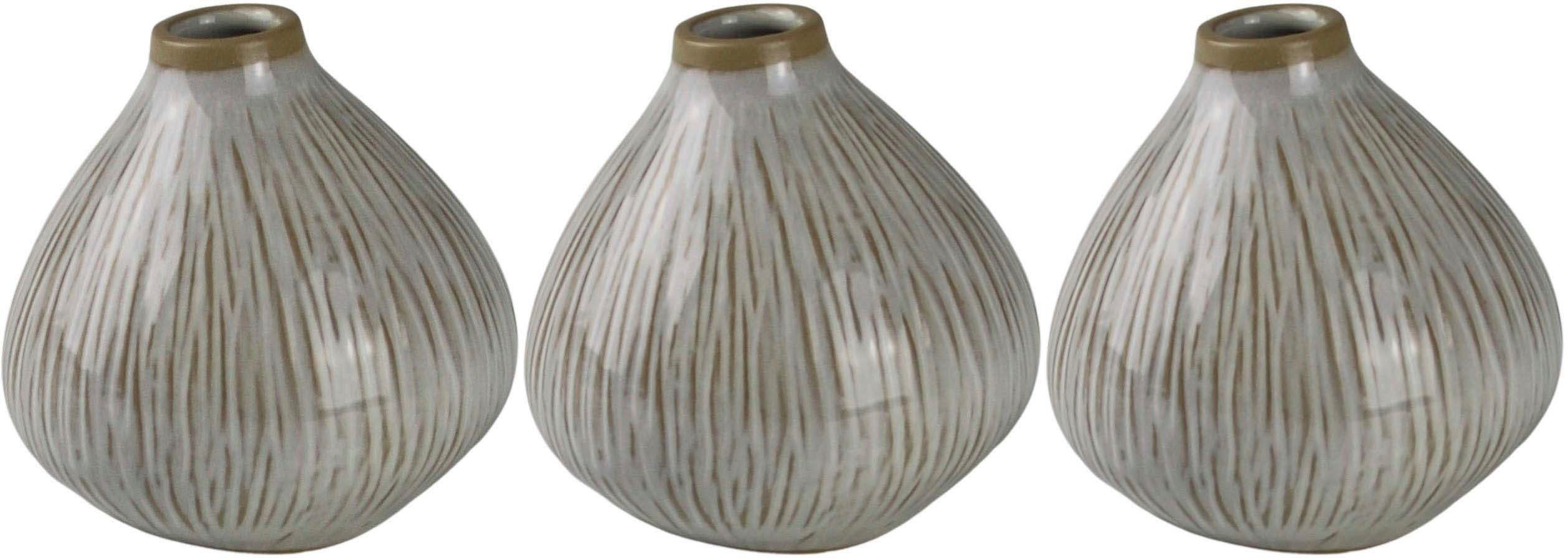 Design aus St), Form Höhe Dekovase cm in Keramik, 3 (Set, ca. 9,60 AM Blumenvase Tischvase bauchiger