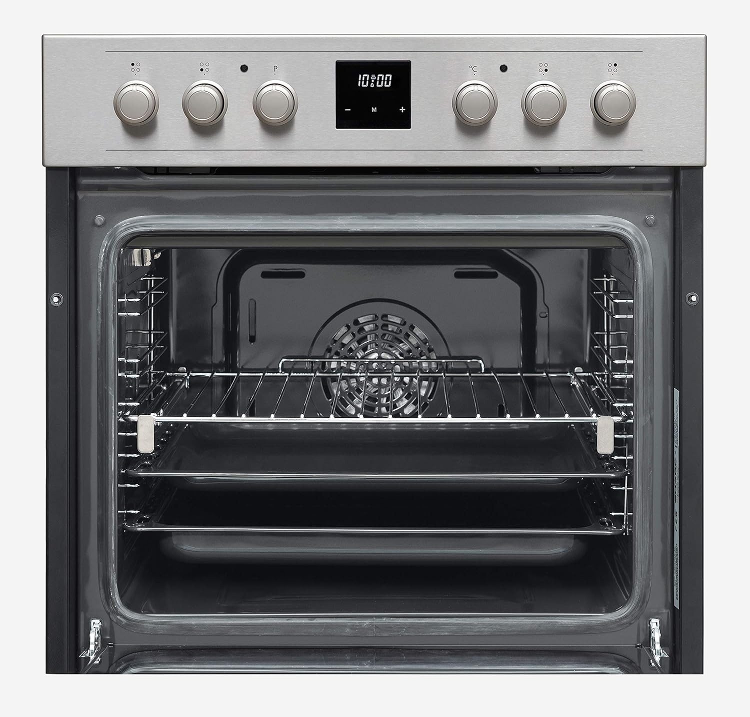 Sharp Elektro-Herd-Set, mit 1-fach-Teleskopauszug, Leicht-Reinigungs Emaille, 1 Teleskopauszug, Heißluft, SCHOTT CERAN® Kochfeld