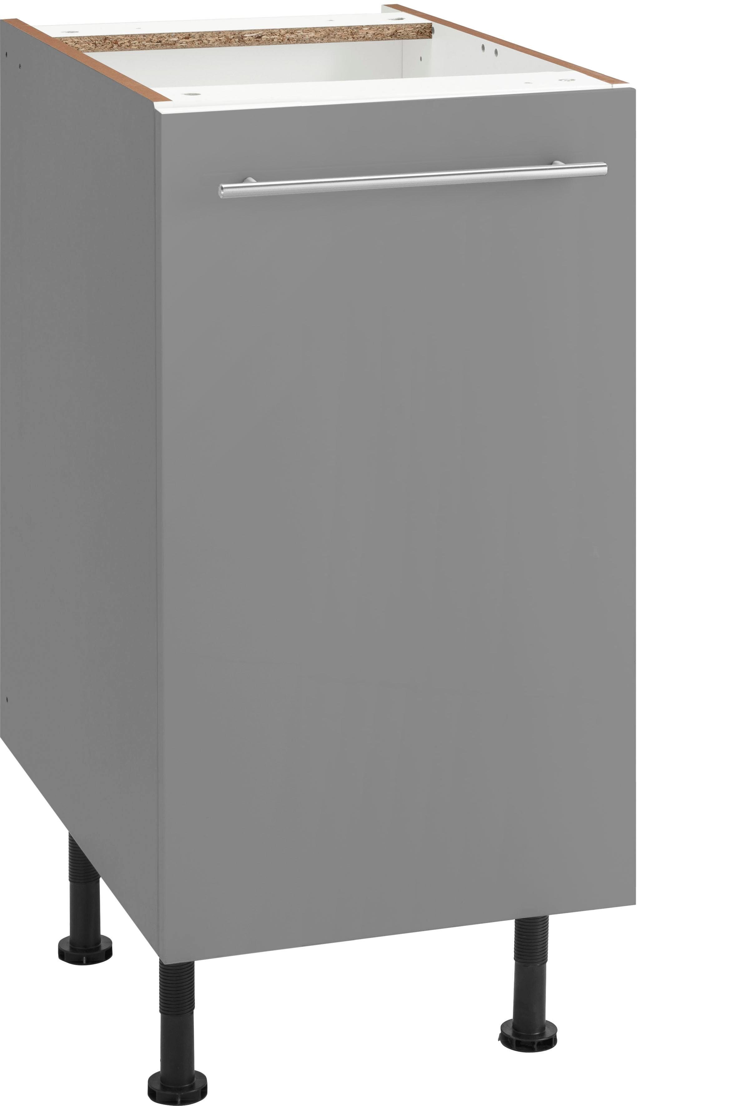 OPTIFIT Unterschrank Bern 40 cm breit, mit 1 Tür mit höhenverstellbaren Füßen, mit Metallgriff basaltgrau/basaltgrau