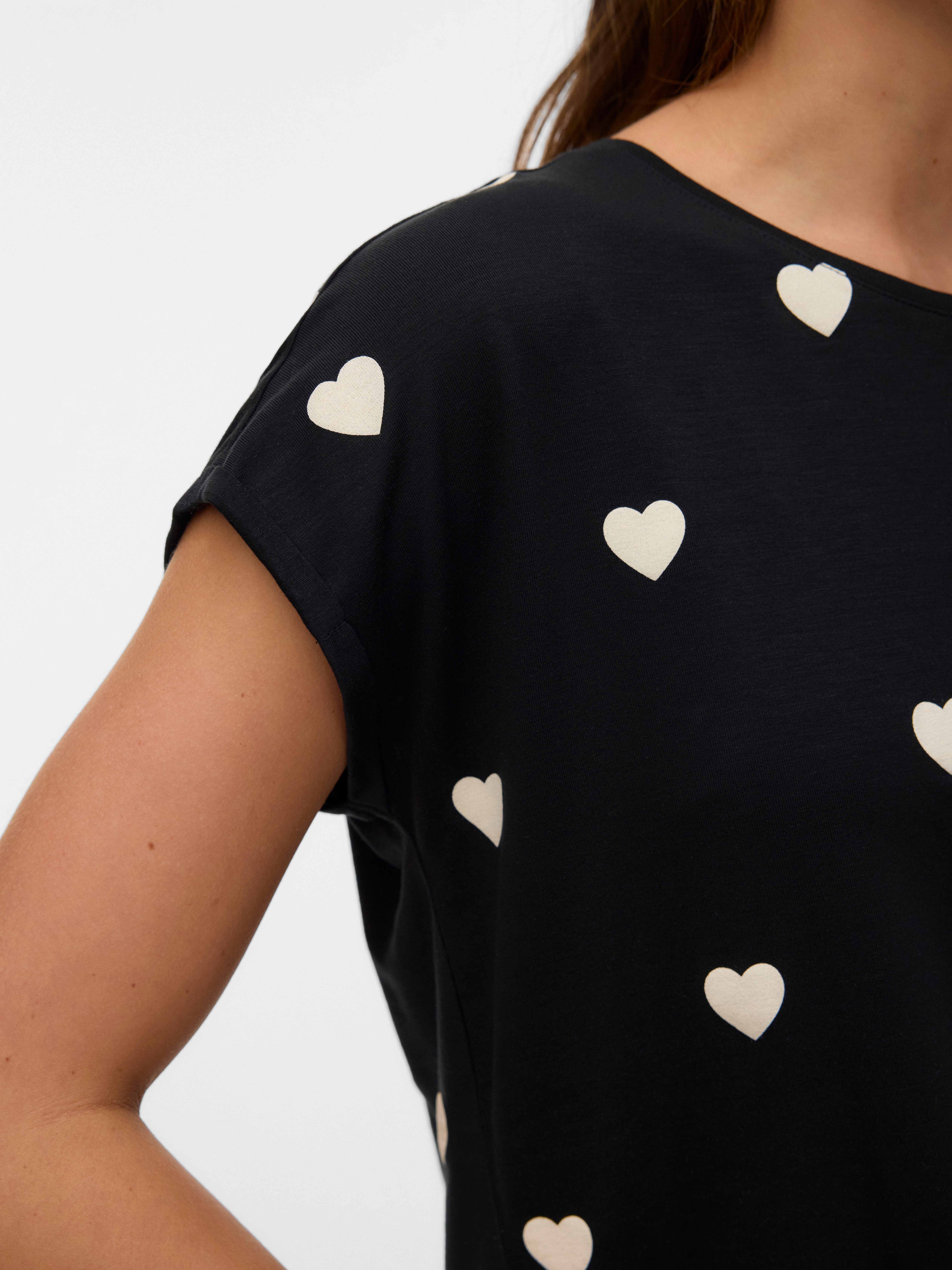 Vero Moda Kurzarmshirt VMAVA SS TOP MULTI AOP NOOS Materialmix, regular fit