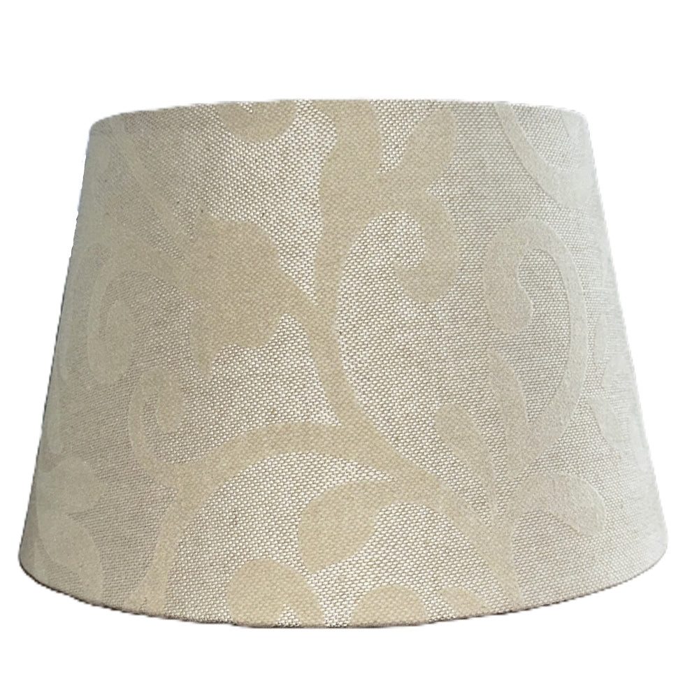 Dirk Davids Leuchten GmbH Lampenschirm Lampenschirm in Rund mit floralem Jacquard-Muster Creme 20-15-13cm