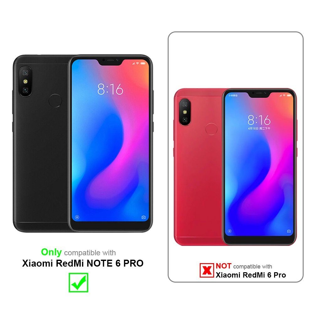 Cadorabo Handyhülle für Xiaomi RedMi NOTE 6 PRO Hülle Xiaomi RedMi NOTE 6 PRO, Hülle Schutzhülle Blumen Flower mit Standfunktion Kartenfach Magnet