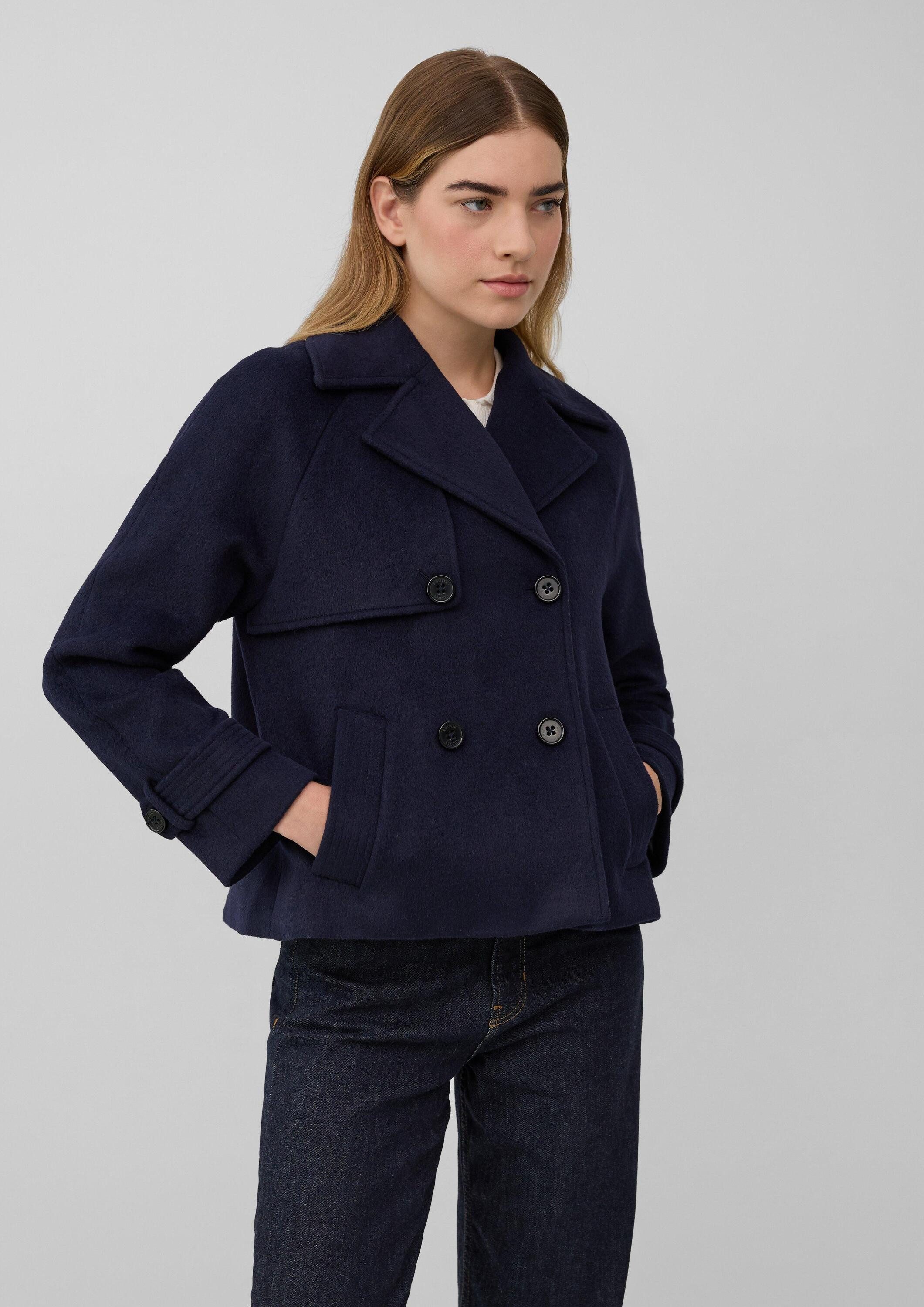 s.Oliver Funktionsmantel Outdoor-Jacke Kurze Cabanjacke aus Wollmix mit Rüc günstig online kaufen