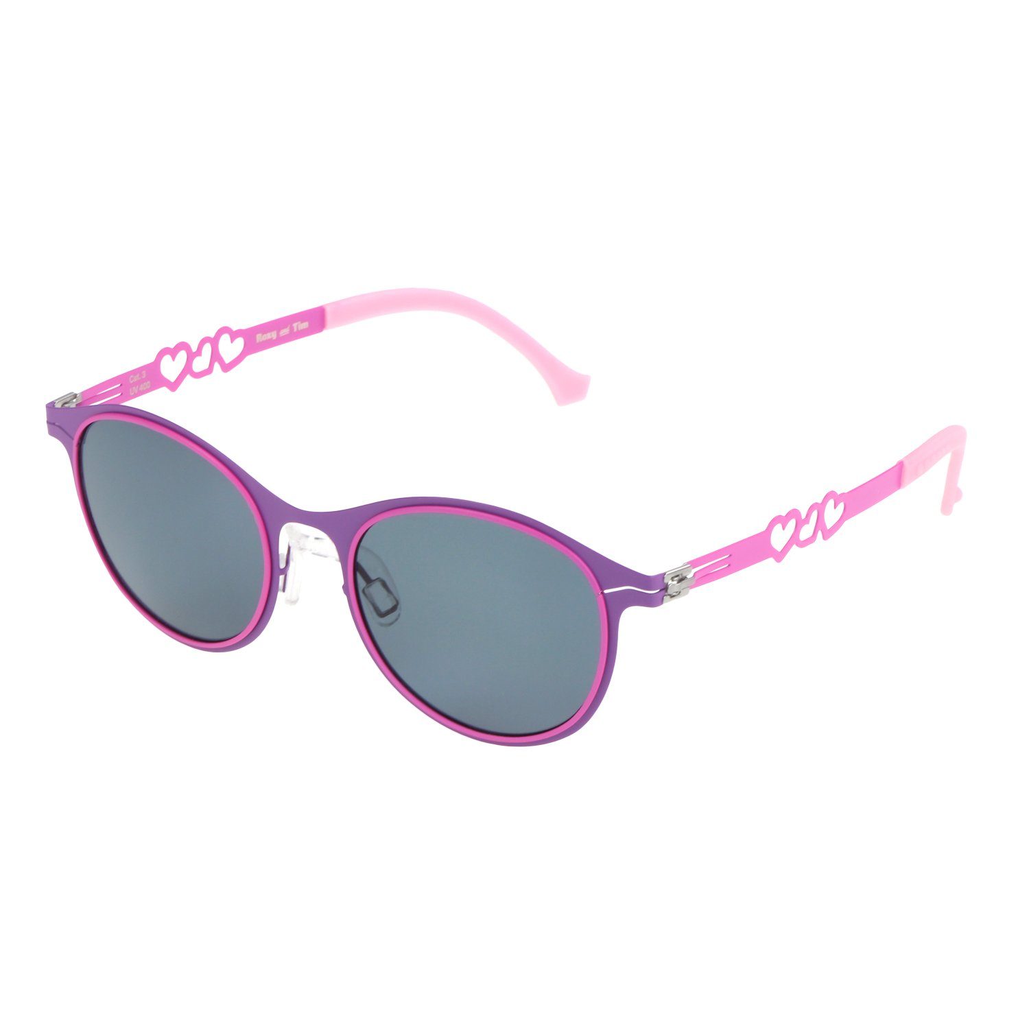 ActiveSol SUNGLASSES Sonnenbrille Kinder Sonnenbrille, Private Eyes, 3-8 Jahre pulverbeschichteter Metallrahmen, weiche Ohrenschoner, leicht 15g Pink - Hearts