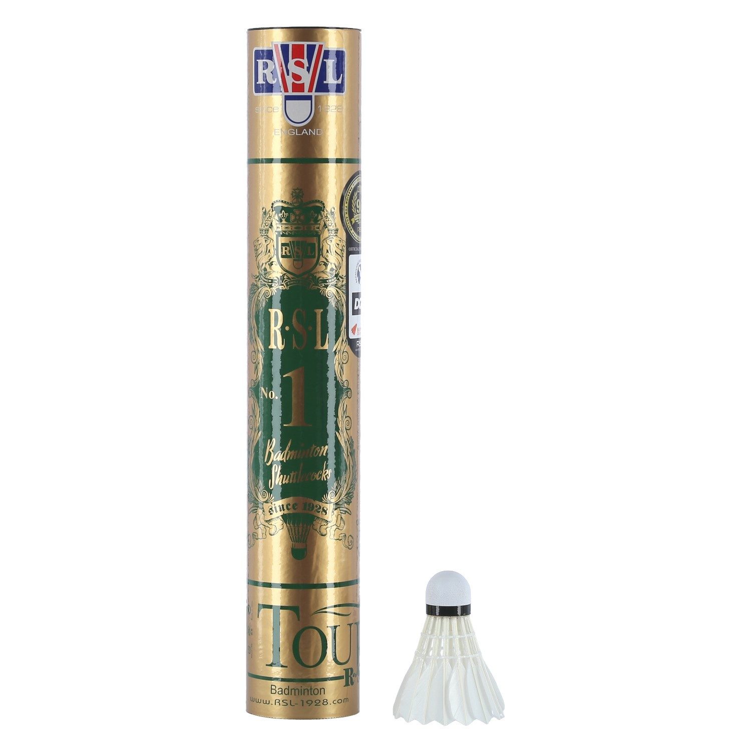 RSL Badmintonball Tourney No. 1 Naturfeder weiss Dose 12er, Geschwindigkeit: 78