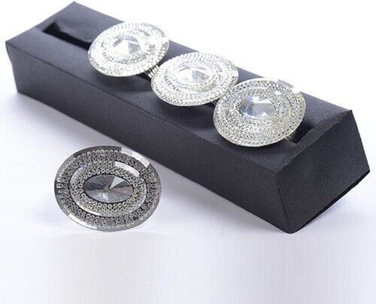Kaemingk Serviettenhalter Serviettenring Serviettenhalter Metall silber rund oval Raute 4 tlg