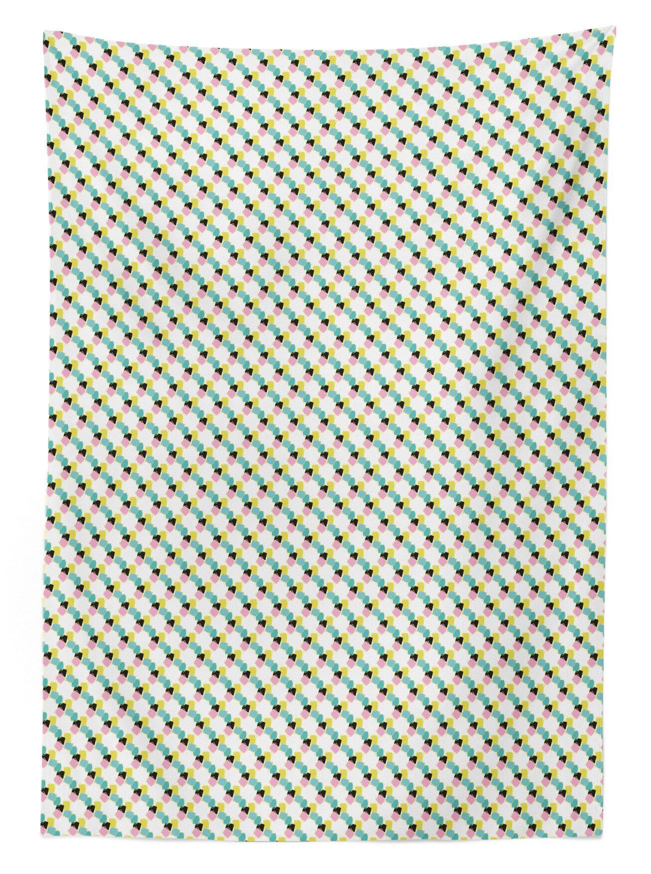 Abakuhaus Tischdecke Farbfest Waschbar den geeignet Geometrisch Abstrakt Memphis Farben, Squares Außen Für Klare Bereich
