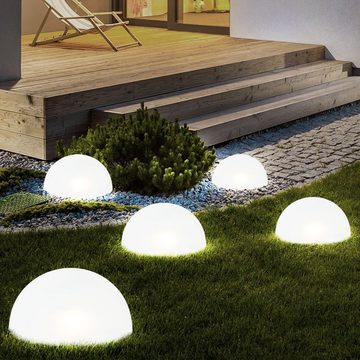 etc-shop LED Gartenleuchte, LED-Leuchtmittel fest verbaut, Warmweiß, 10er Set LED Solar Steck Lampen Terrassen Halb Kugel Garten Erspieß
