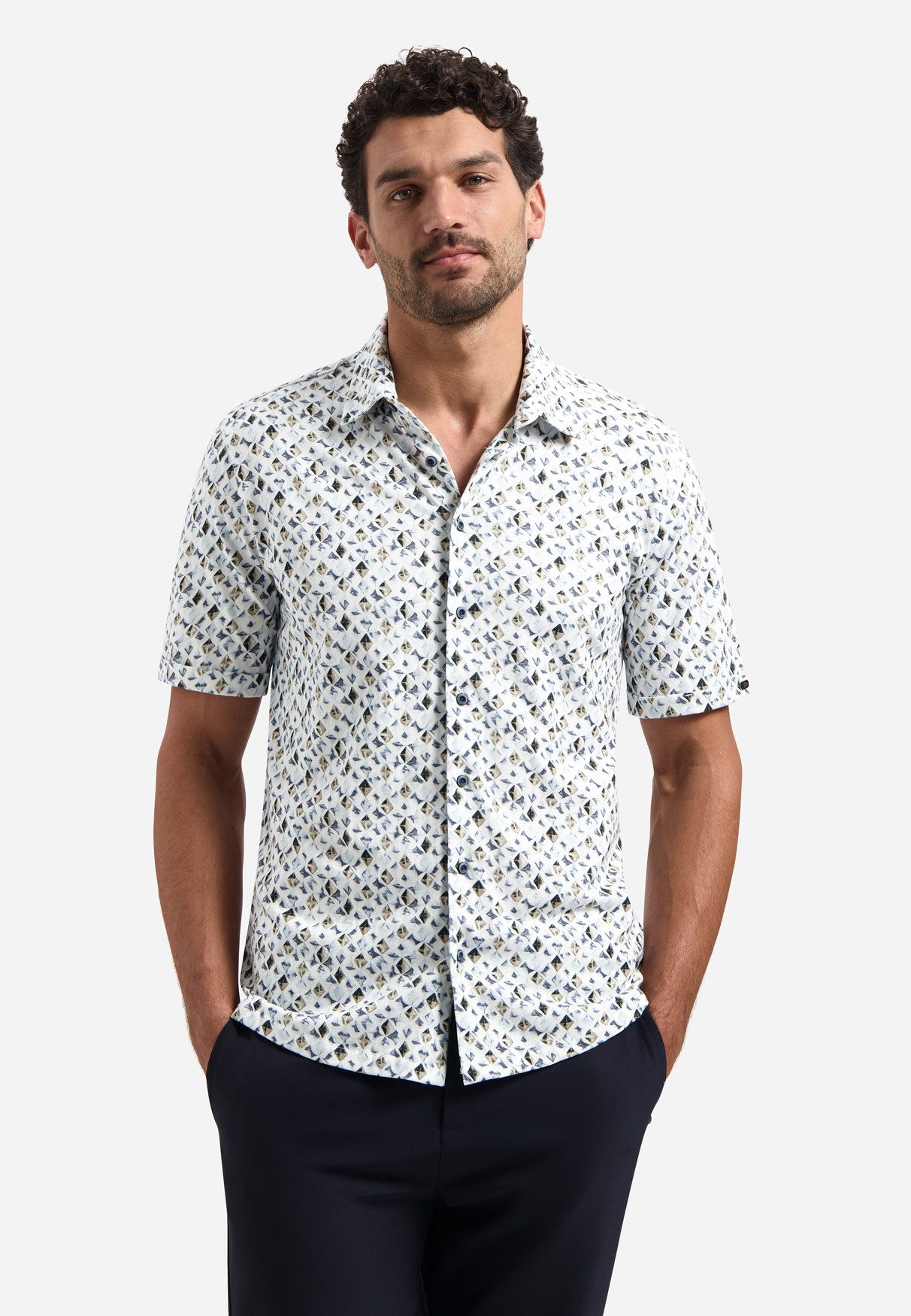 NO EXCESS Kurzarmhemd Shirt Short Sleeve Jersey Allover P