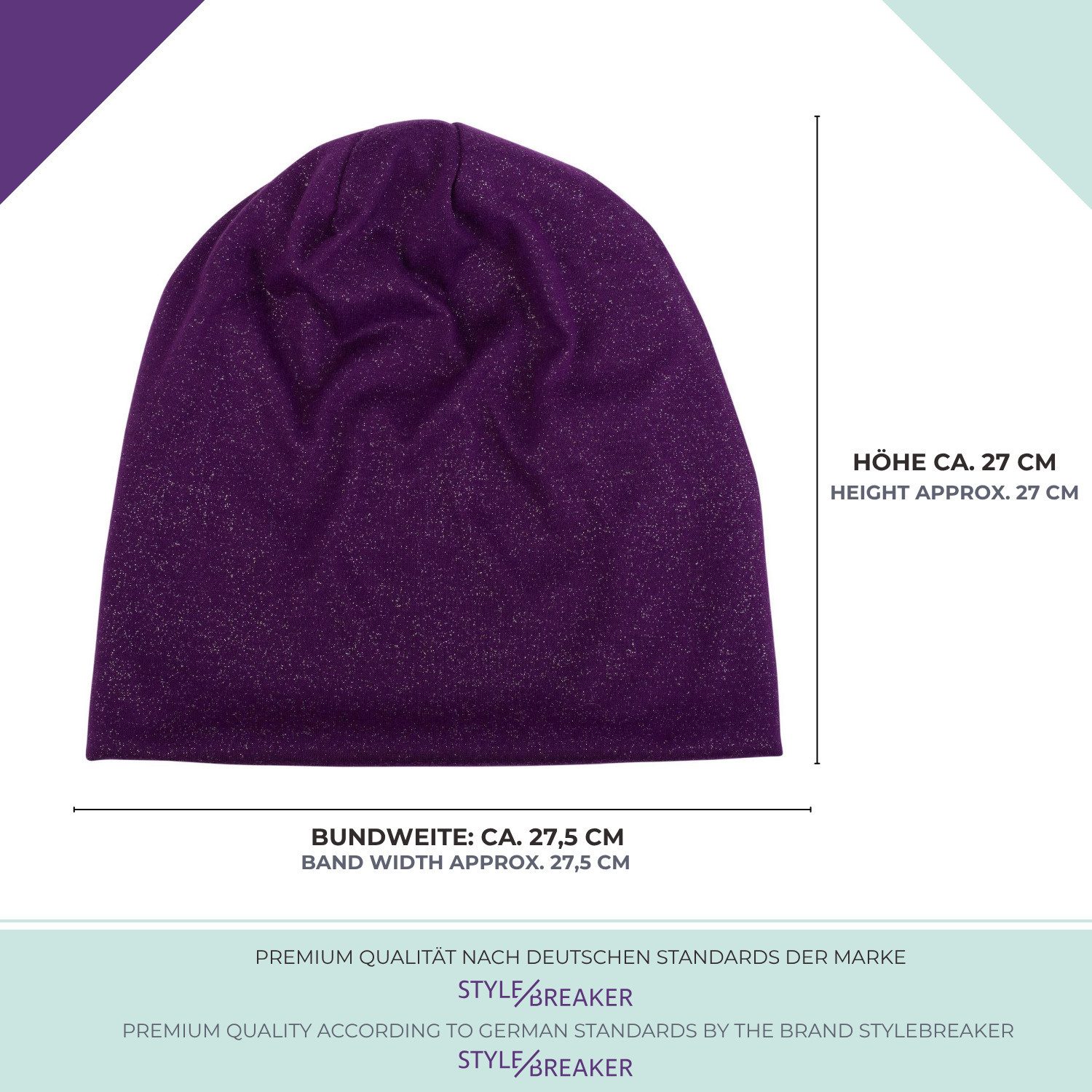 styleBREAKER Beanie Beanie mit All Over Glitzer (1-St) – Bild 4 von 5