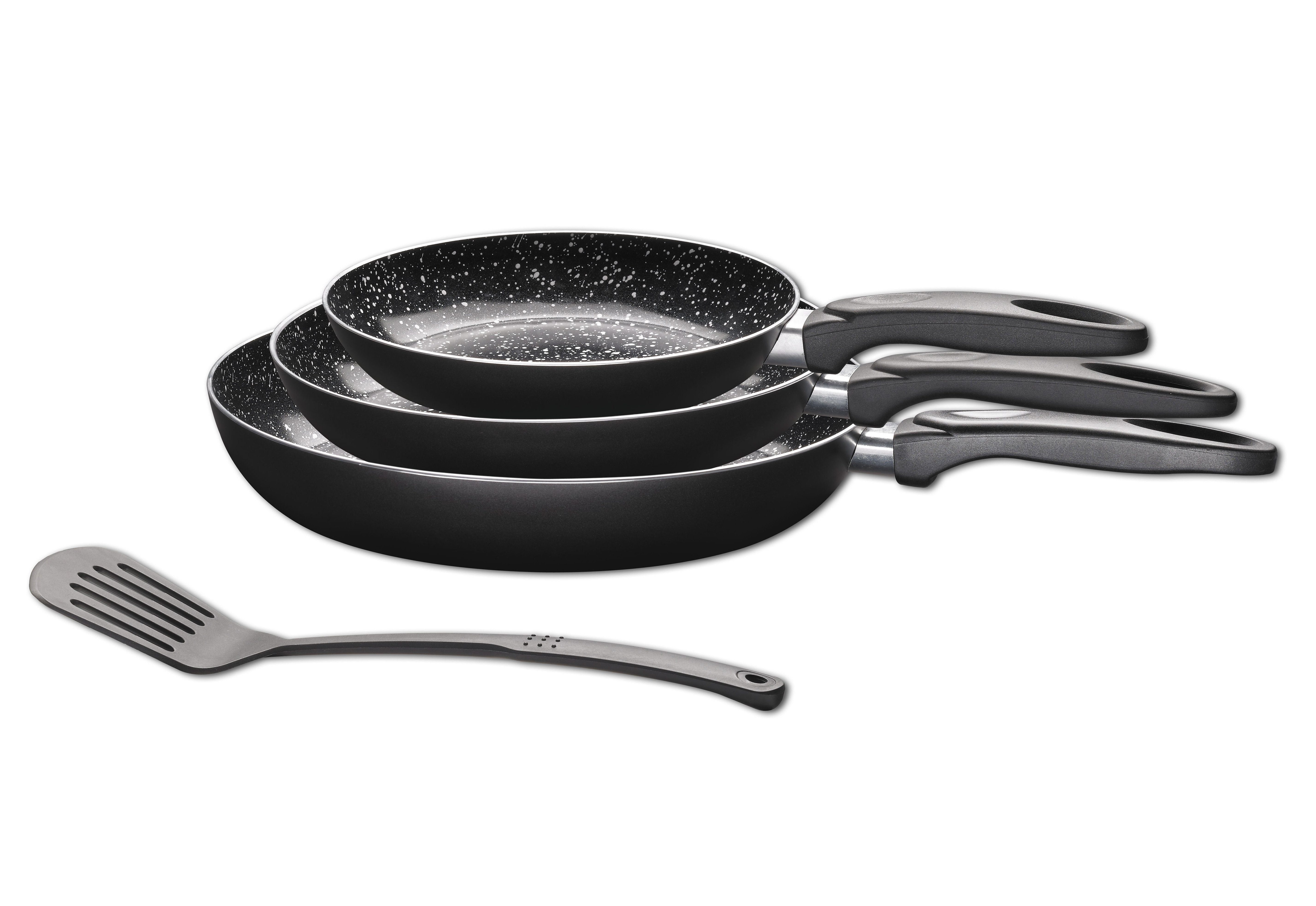 KING Сковороды-Set, Aluminium (Set, 4-tlg., je 1x Bratpfanne Ø 20 cm - H. 3,5 cm, Ø 24 cm - 4 cm, Ø 28 cm, 5 cm), Induktion