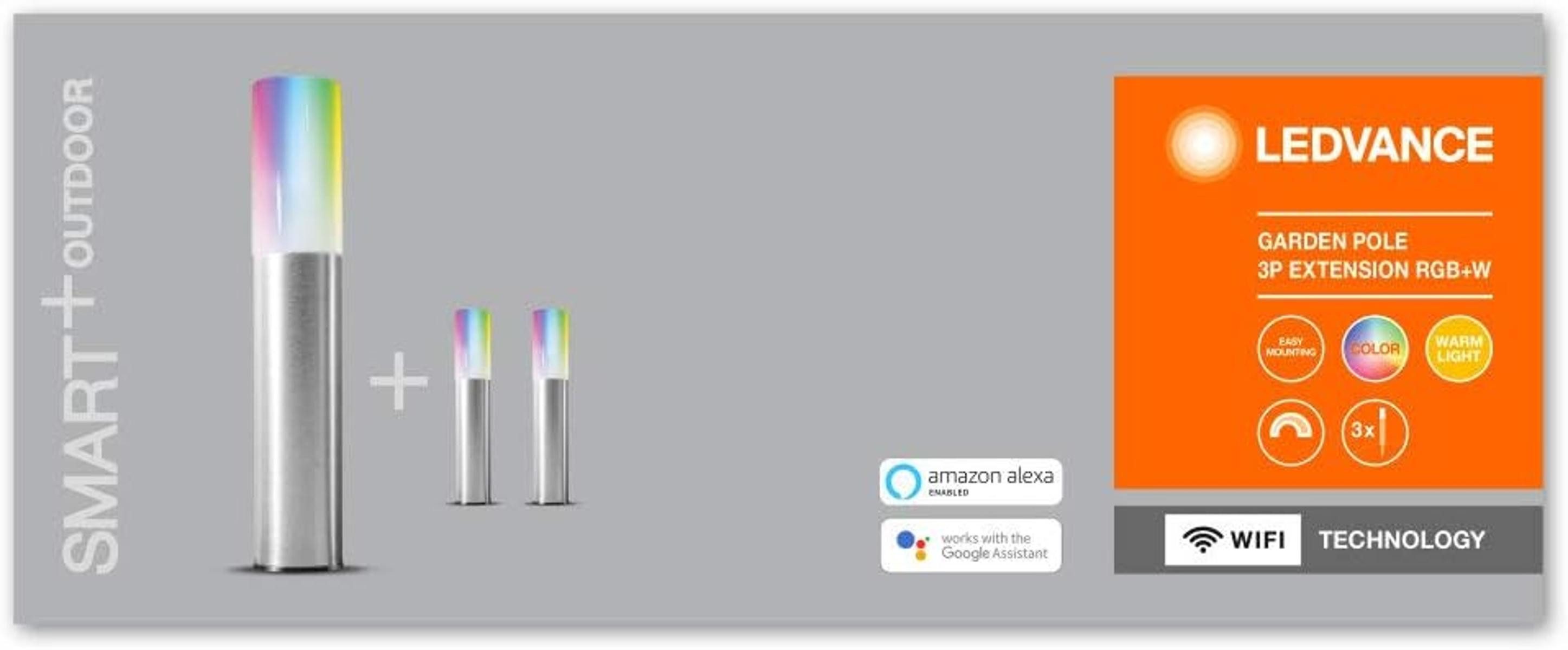 Ledvance LED Gartenleuchte Ledvance Smarte LED Gartenleuchte WiFi Erweiterungspaket 3 St. Außen