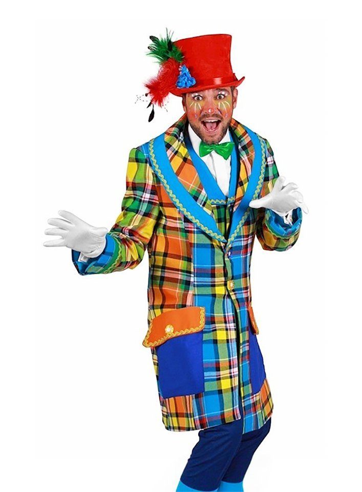 thetru Clown-Kostüm Bunt karierte Clownsjacke - Kostüm für Fasching, Kunterbunt zu Karneval: Clownkostüm mit Karos