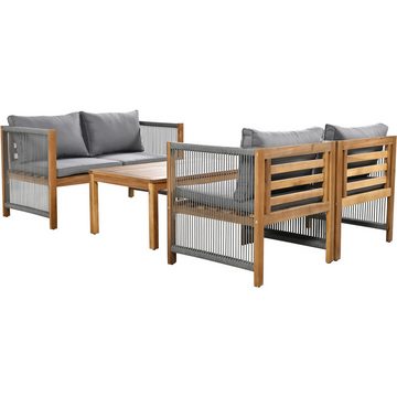 Ulife Gartenlounge-Set Gartenmöbel Set, Doppelsofa, 2 Sessel und Tisch