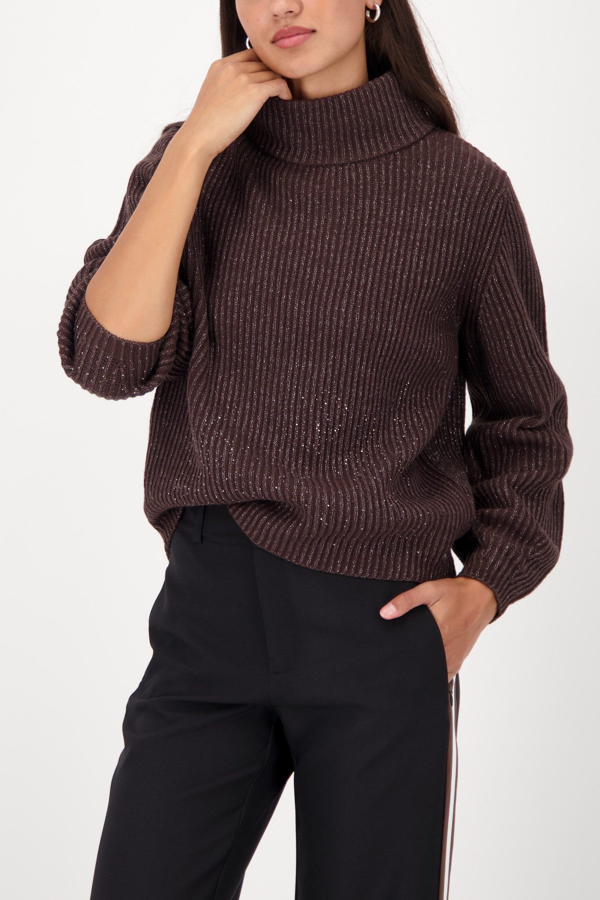 Monari Rollkragenpullover Pullover Lurex + Schmuck günstig online kaufen
