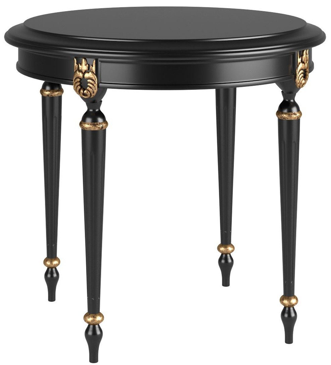Casa Padrino Beistelltisch Luxus Barock Beistelltisch Schwarz / Antik Gold Ø 60 x H. 60 cm - Edler runder Tisch im Barockstil - Barock Möbel