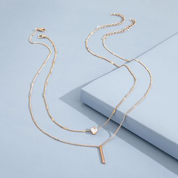 ANLÜDE Charm-Kette Mode Double Layers Wassertropfen Lange Halskette