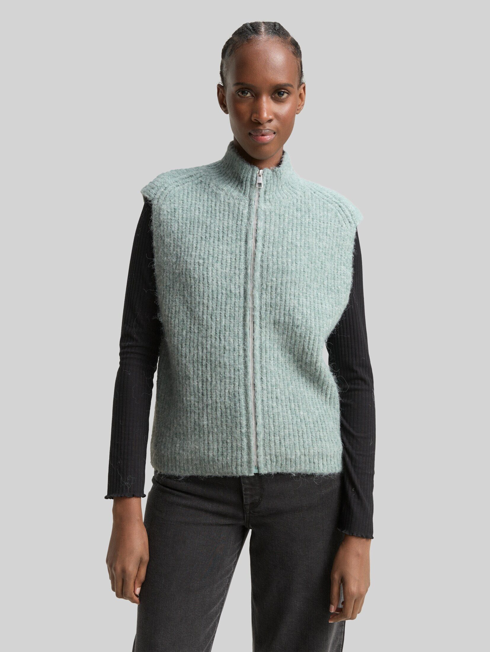TOM TAILOR Denim Cardigan Pullover & Strickjacken Pullunder mit Stehkragen
