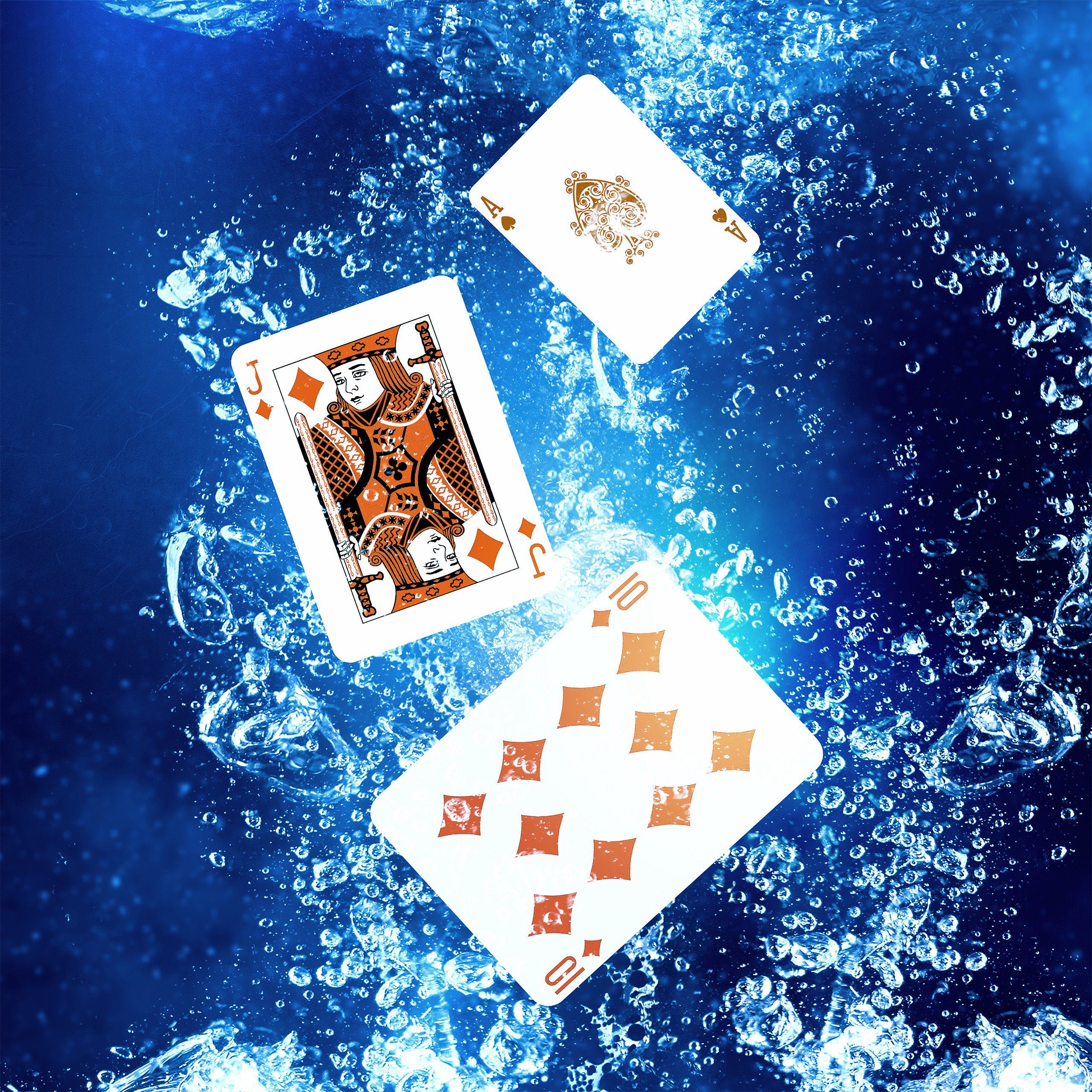 relaxdays Spiel 2 x wasserfeste Pokerkarten aus Plastik