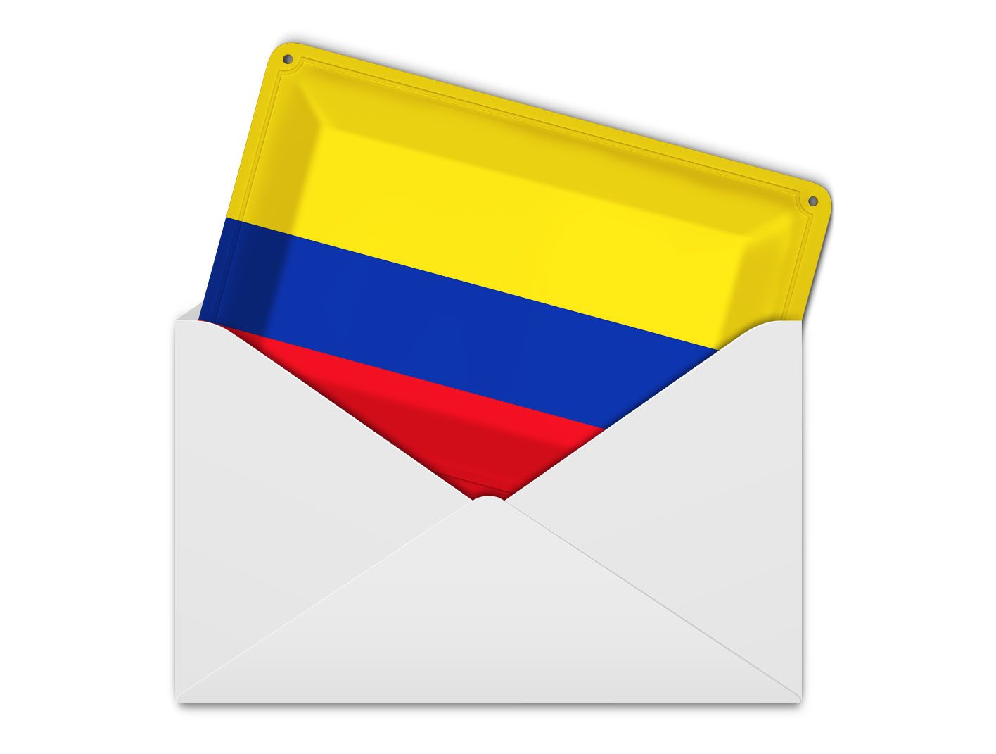 Femer GmbH Postkarte Flagge Kolumbiens 14x10 cm Flag of Colombia, unfrankiert