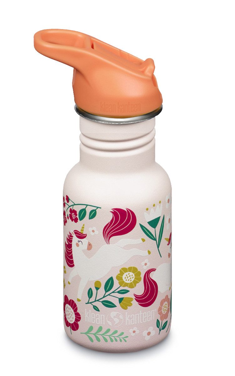 Klean Kanteen Trinkflasche Edelstahl Kindertrinkflasche, Flip Sport, 355ml, mit Namensgravur, Edelstahltrinkflasche inkl. Ihrer persönlichen Wunschgravur