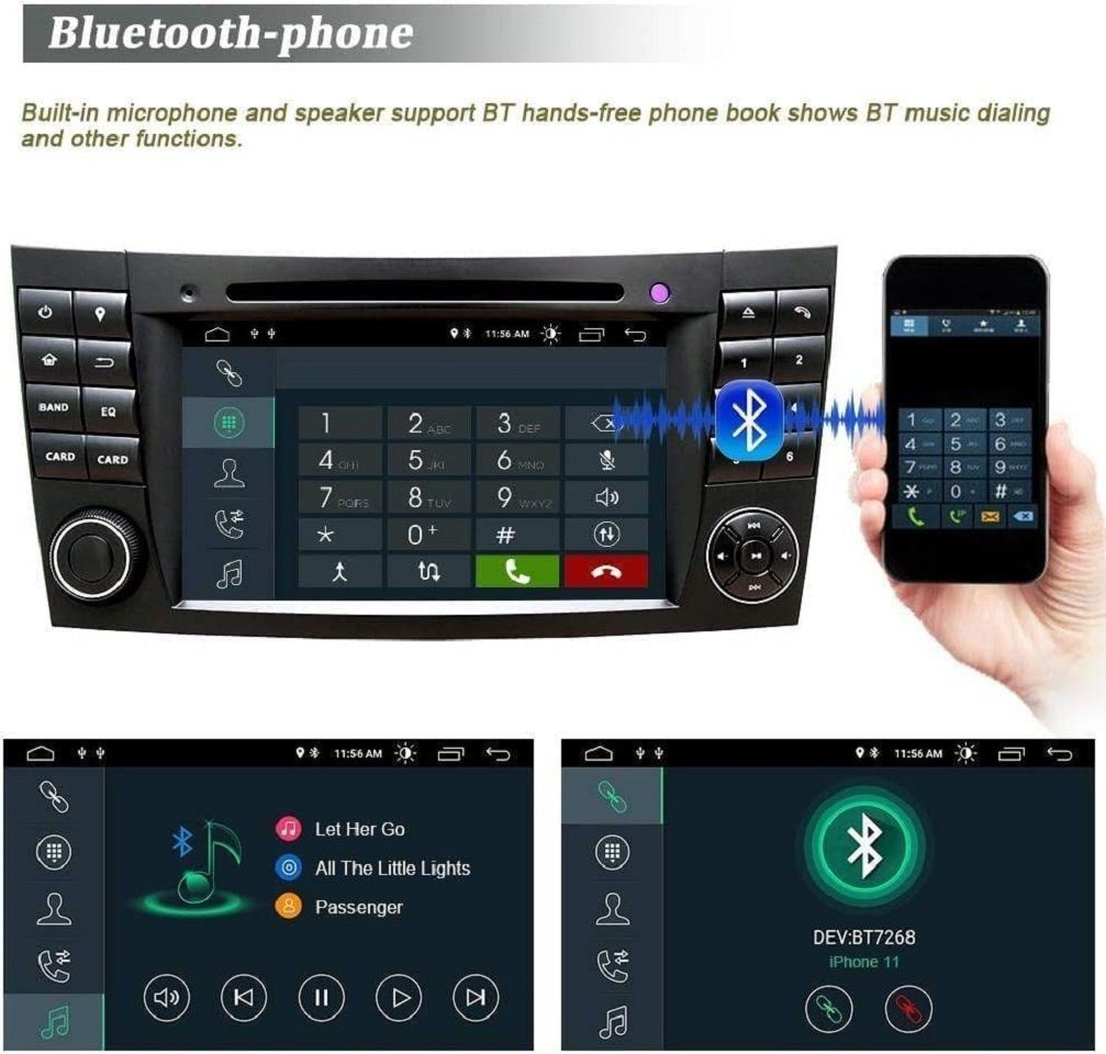 GABITECH 7 Zoll Autoradio GPS NAVIGATION für Mercedes Benz W211
