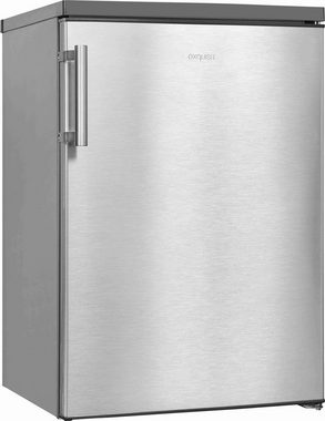 exquisit Kühlschrank KS16-4-H-010D inoxlook, 85 cm hoch, 56 cm breit, Energieeffizienzklasse D, 120 Liter Nutzinhalt, 4 Sterne Gefrieren