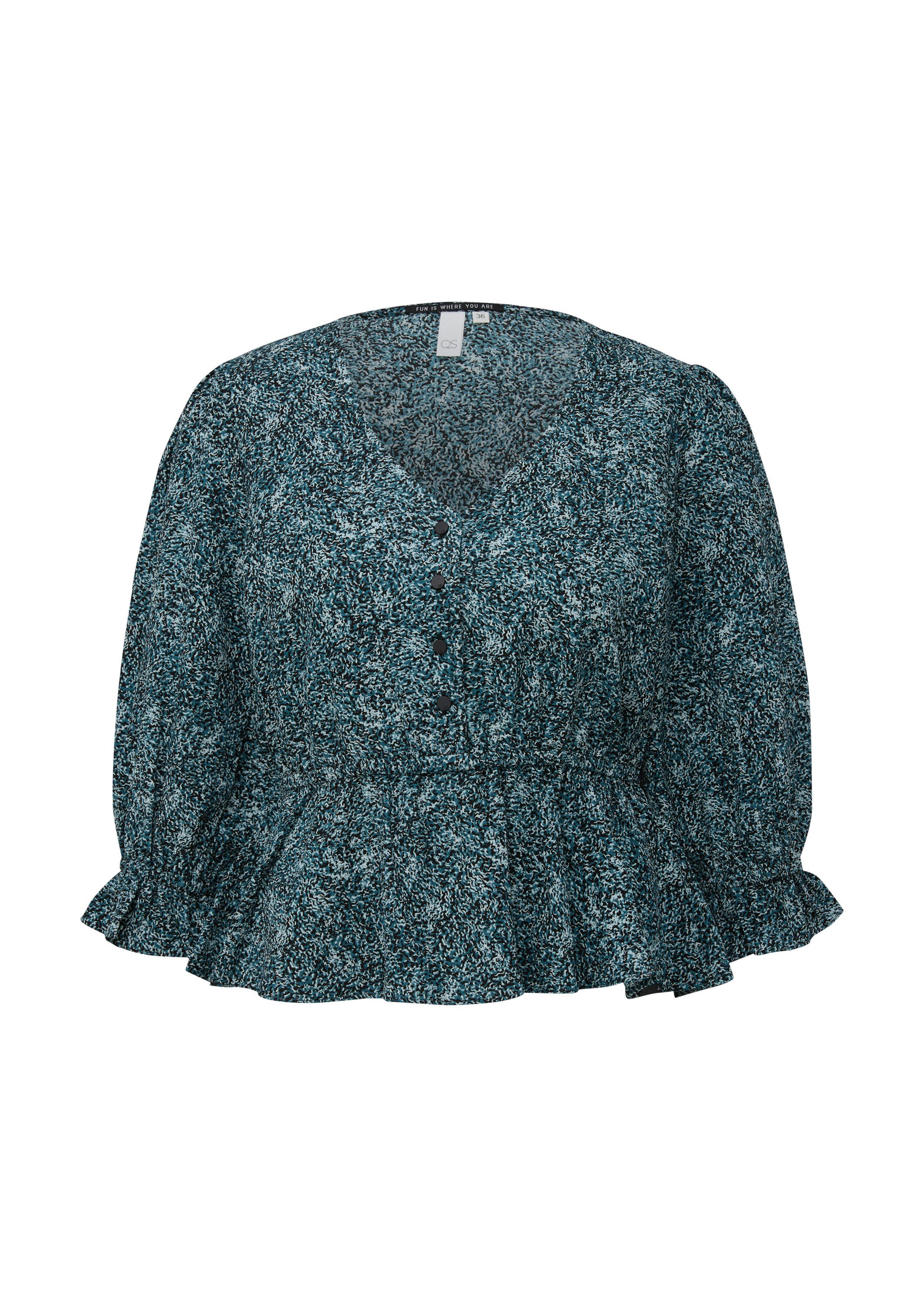 QS Kurzarmbluse Bluse Bluse mit All-over-Muster günstig online kaufen
