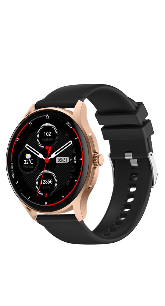 Knauermann Neo (Rund / 2024) Smartwatch (3,5 cm/1,39 Zoll), inkl. Schnell-Ladekabel