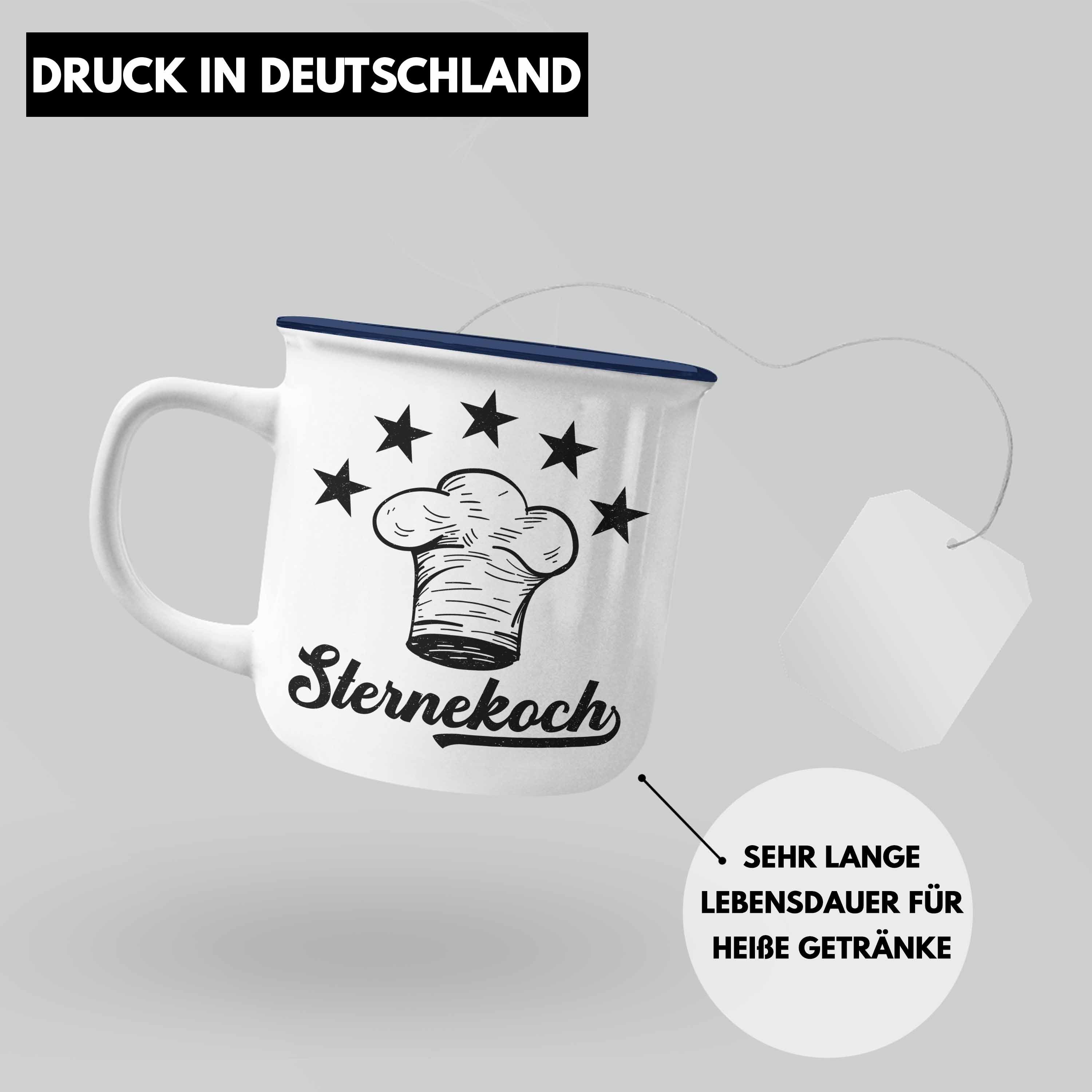 Emaille Blau Trendation Geschenkidee Thermotasse Sternekoch Tasse Geschenk Lustiger - Spruch Koch Trendation