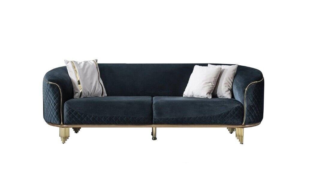 JVmoebel 3-Sitzer Modern Neu Sofa 3 Sitzer Polstersofa Blau Textil Sitz Design Couch, 1 Teile, Made in Europa