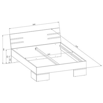 Lomadox Schlafzimmer-Set VALLETTA-83, (Spar-Set, 3-St), Bettanlage mit 160cm Bett und 2 Nachttische, weiß