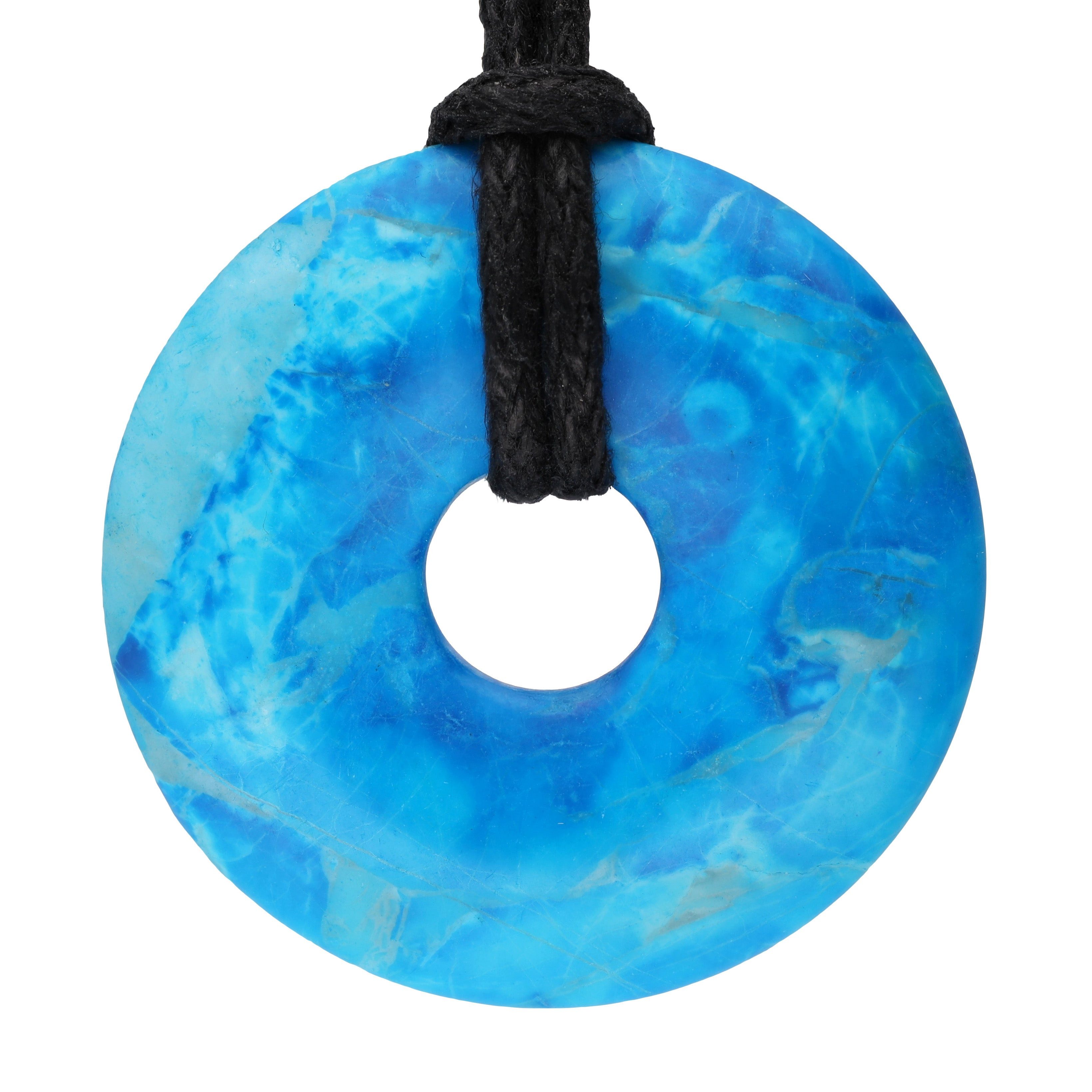 Lebensquelle Plus Kettenanhänger Türkis (rekonstruiert) Donut, 30 mm Anhänger + Baumwollband