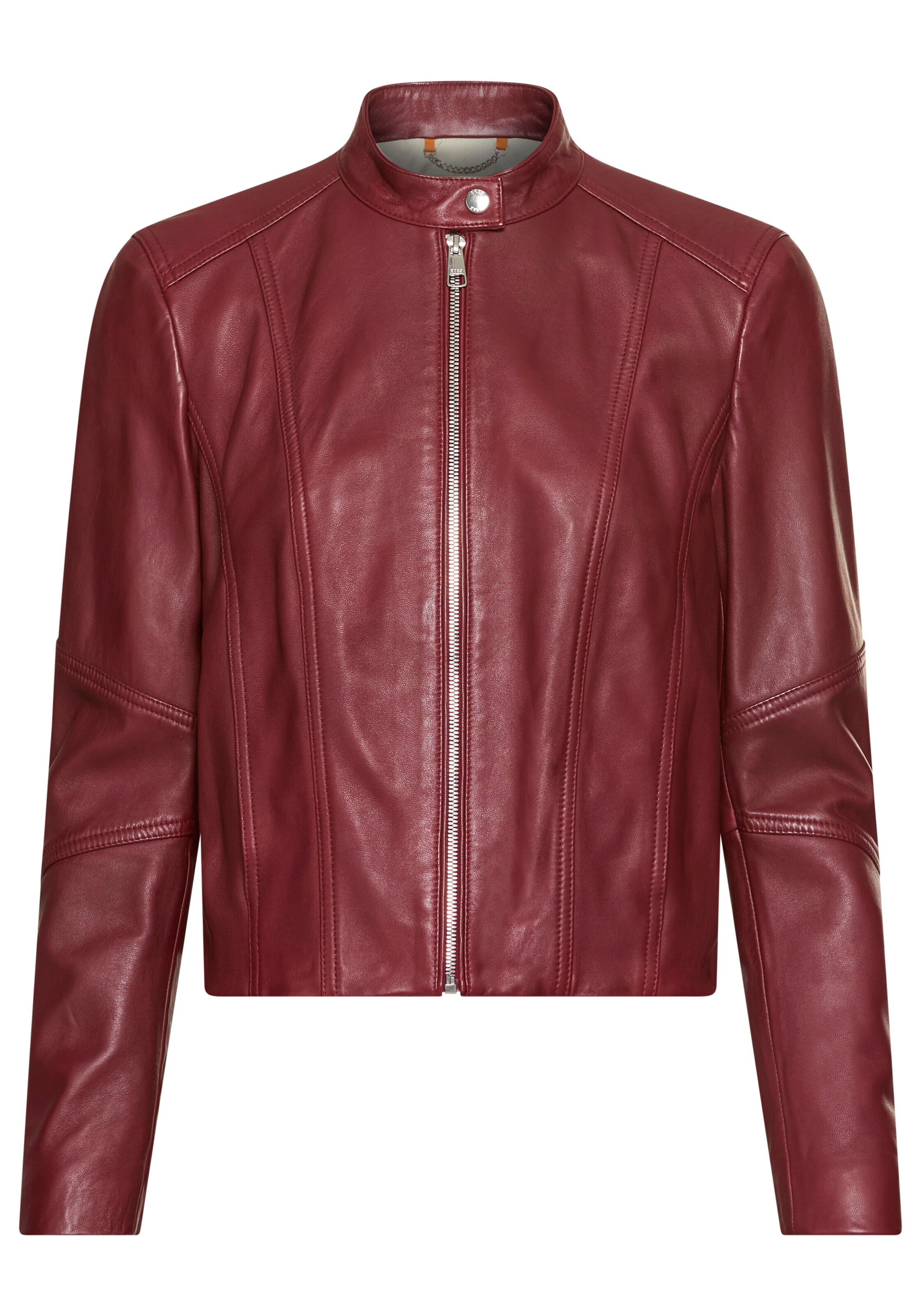BOSS ORANGE Lederjacke Saleste Premium Damenmode aus fein genarbtem Leder