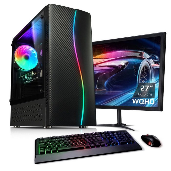 Kiebel Lightning 12 Gaming-PC-Komplettsystem (27" Intel Core i5 Intel Core i5-12400F RTX 3060 16 GB RAM RGB-Beleuchtung WLAN) VG10034