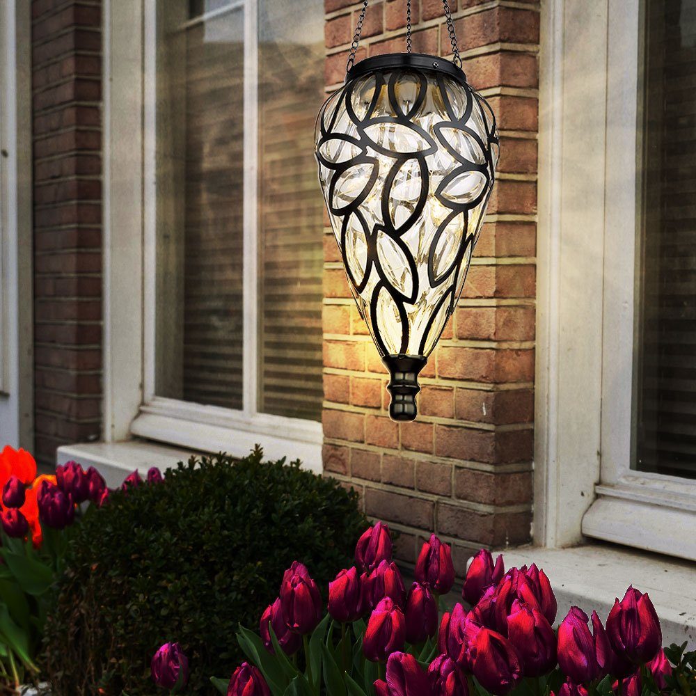etc-shop LED Solarleuchte, LED-Leuchtmittel fest Gartendeko Solarlampe LED Warmweiß, Außenlampe Hängeleuchte hängend verbaut