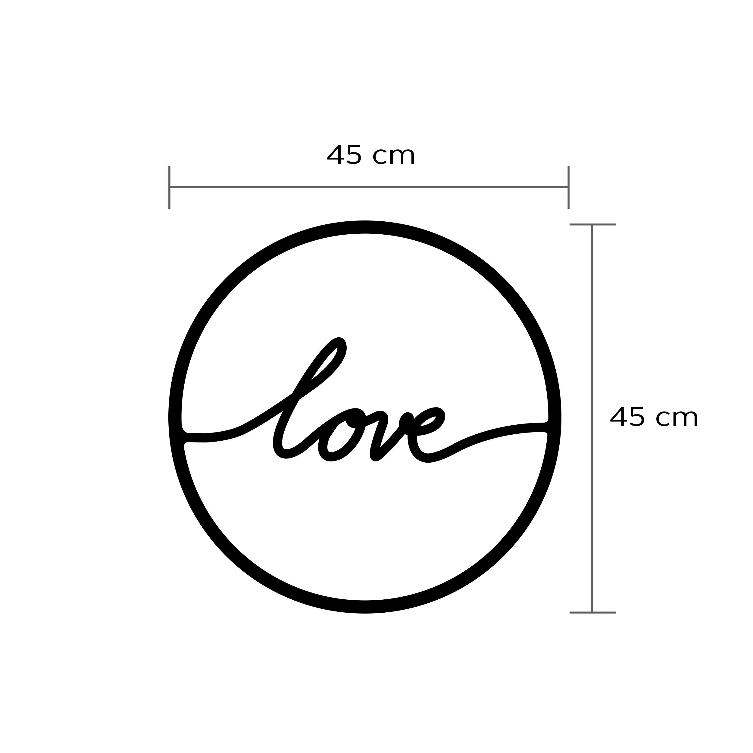 Decortie Wanddekoobjekt Metall Nr.17 To Love 45 x 45 x 1.5 cm, Wanddekoration aus Metall