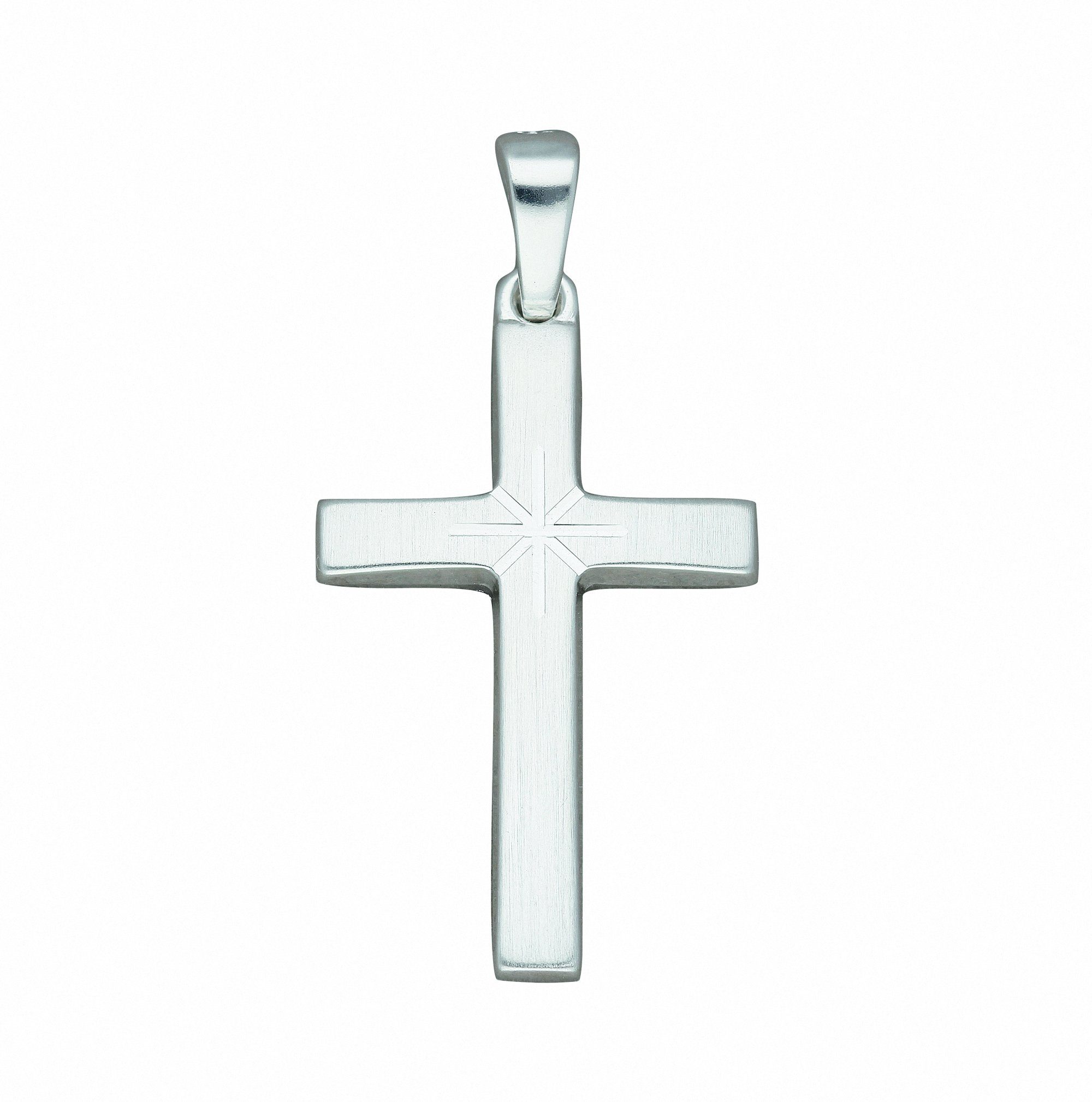 Adelia´s Kette mit Anhänger 925 Silber Kreuz Anhänger, Schmuckset - Set mit  Halskette, Maße des Anhängers - Breite 14,5 mm - Höhe 22,2 mm