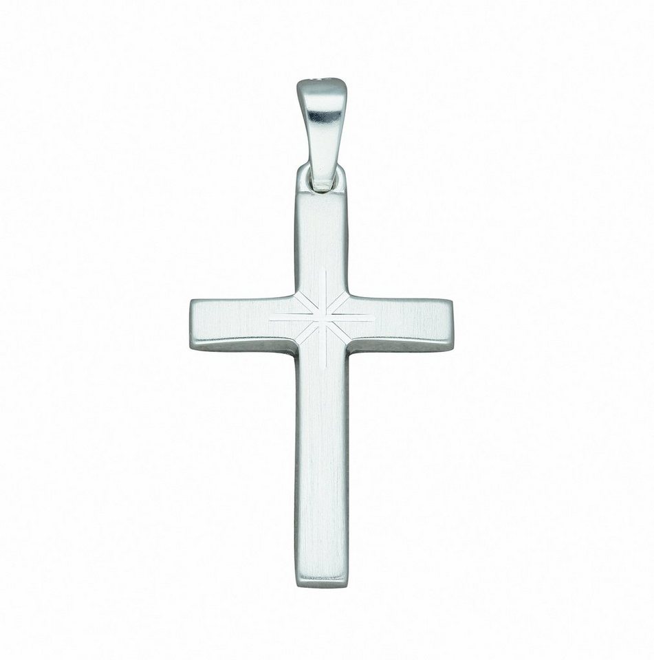 Adelia´s Kette mit Anhänger 925 Silber Kreuz Anhänger, Schmuckset - Set mit  Halskette, Maße des Anhängers - Breite 14,5 mm - Höhe 22,2 mm