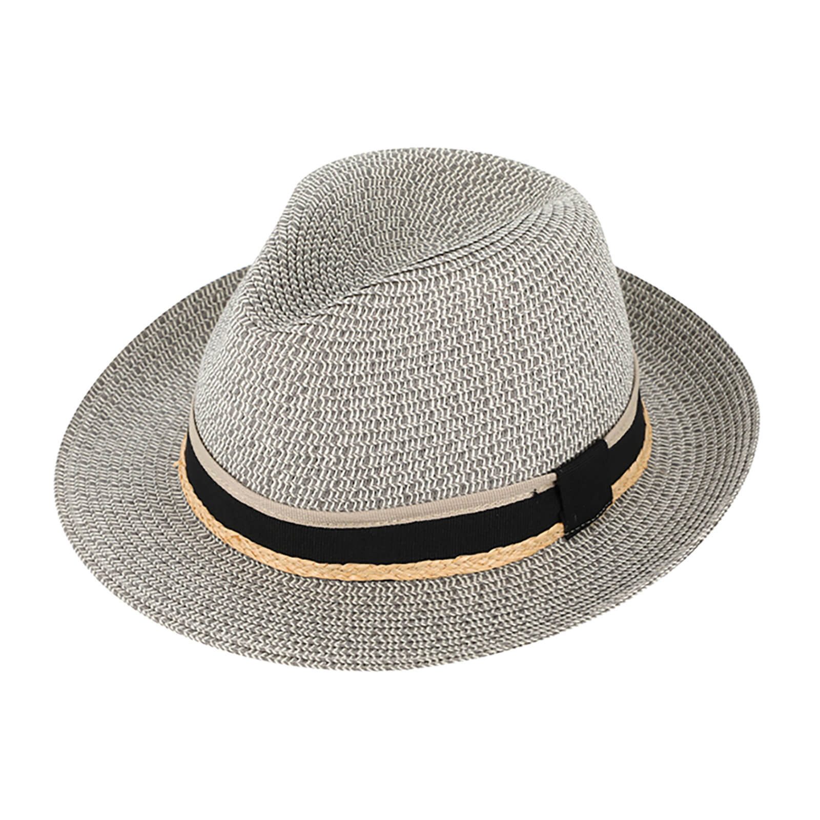 Sonnenhut Papierhut Fedora melange mit dreifarbigem