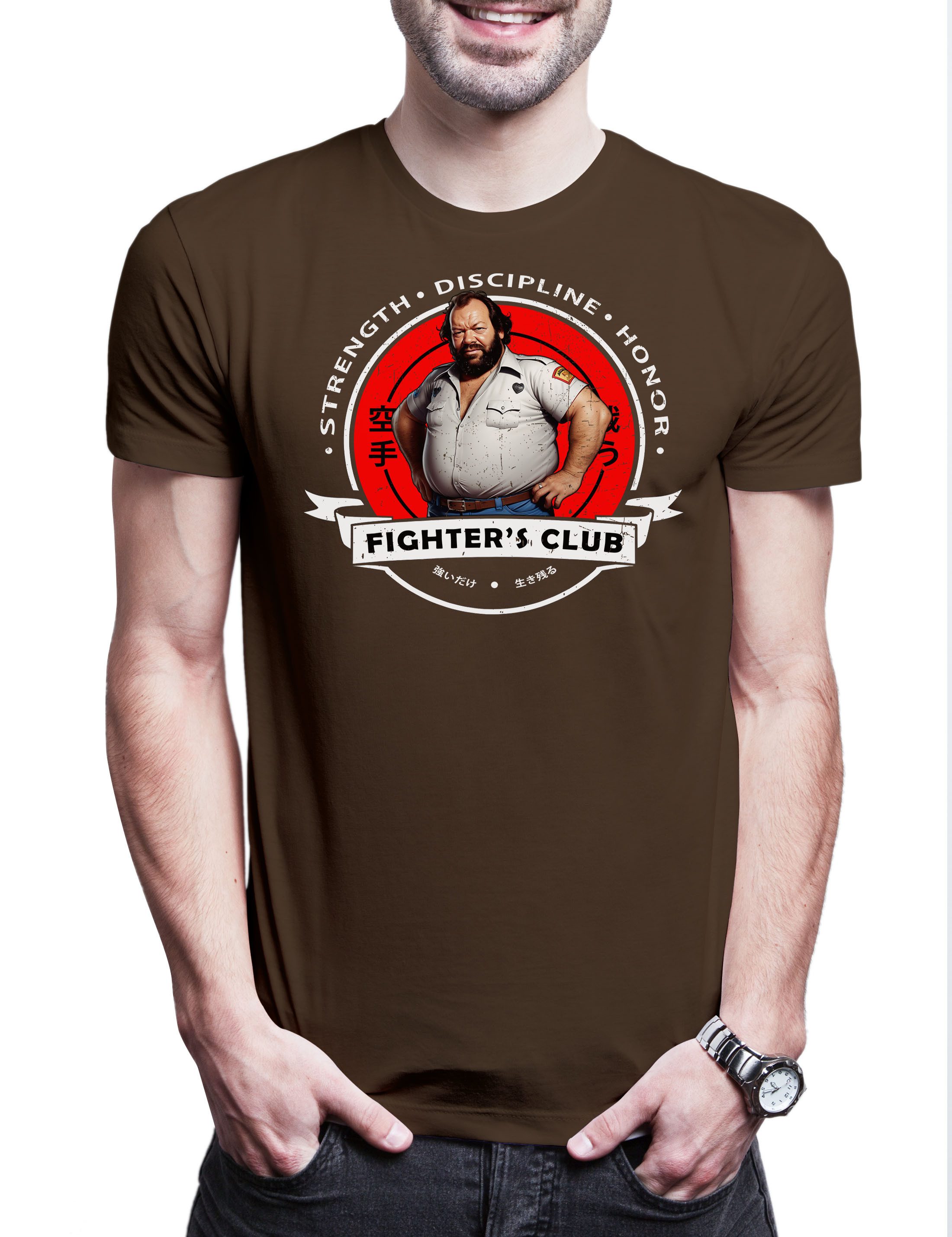 Print-Shirt Fighter's Club Bud I Herren T-Shirt Buddy Mücke Bomber Fist Fight
