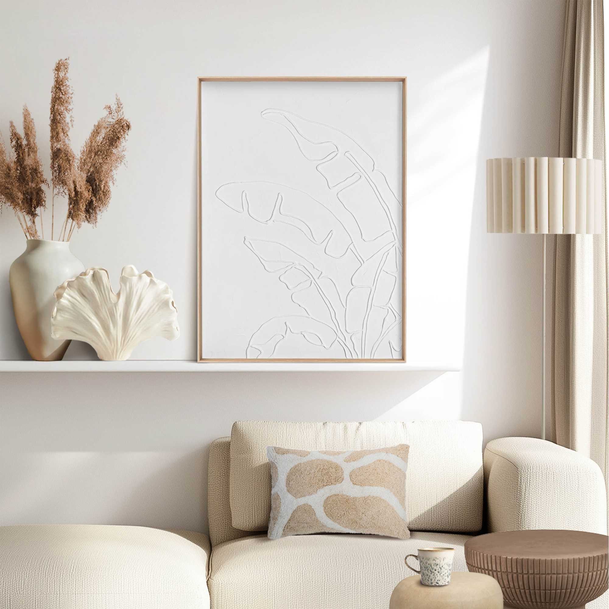 Reinders! Wandbild Palmblätterrelief, Wohnzimmer - Weiß günstig online kaufen