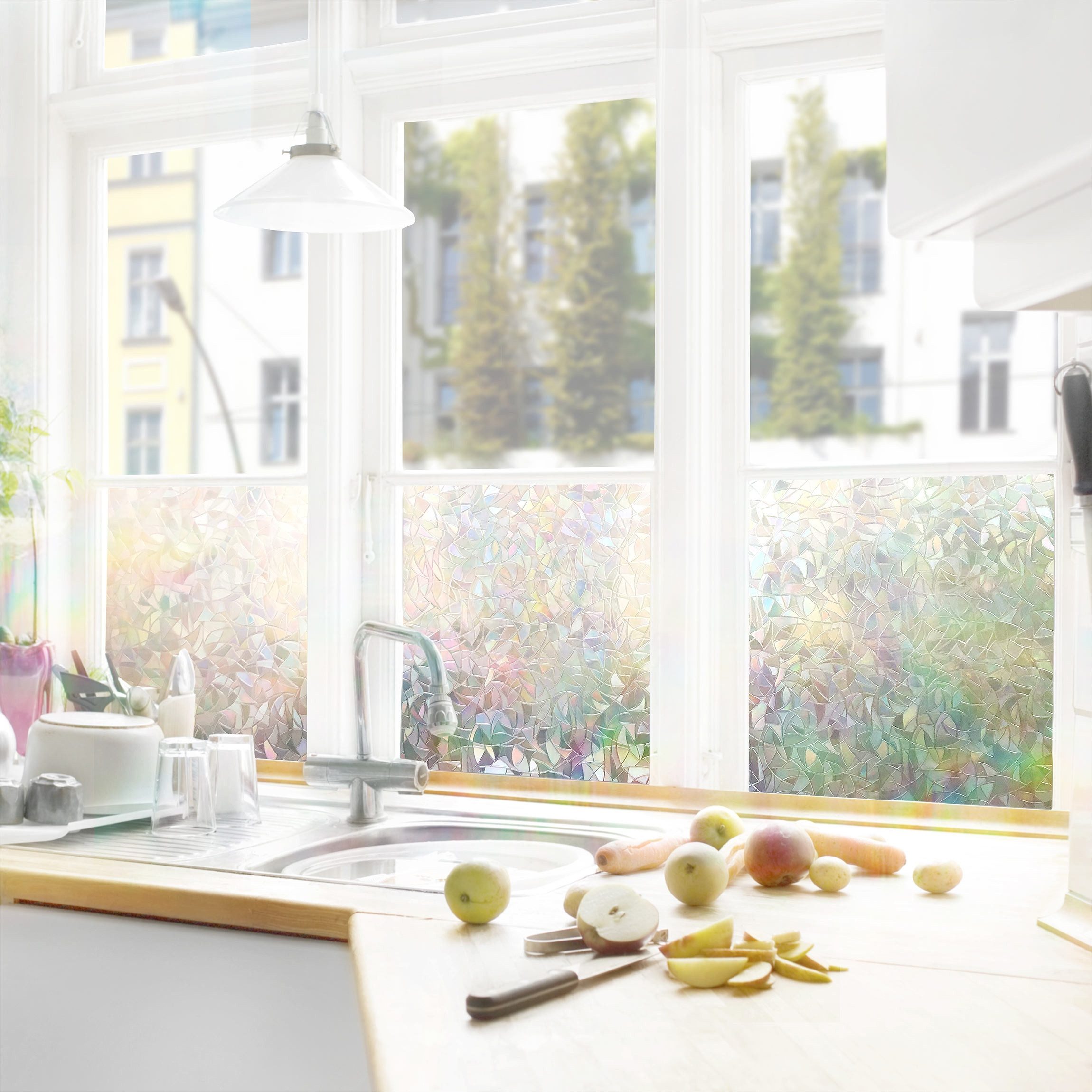Bilderdepot24 Fensterfolie 3D Regenbogen Folie statisch haftend Fensterdeko, blickdicht, Innen Fenster Tür Balkontür Küche Badezimmer Wohnzimmer Schlafzimmer