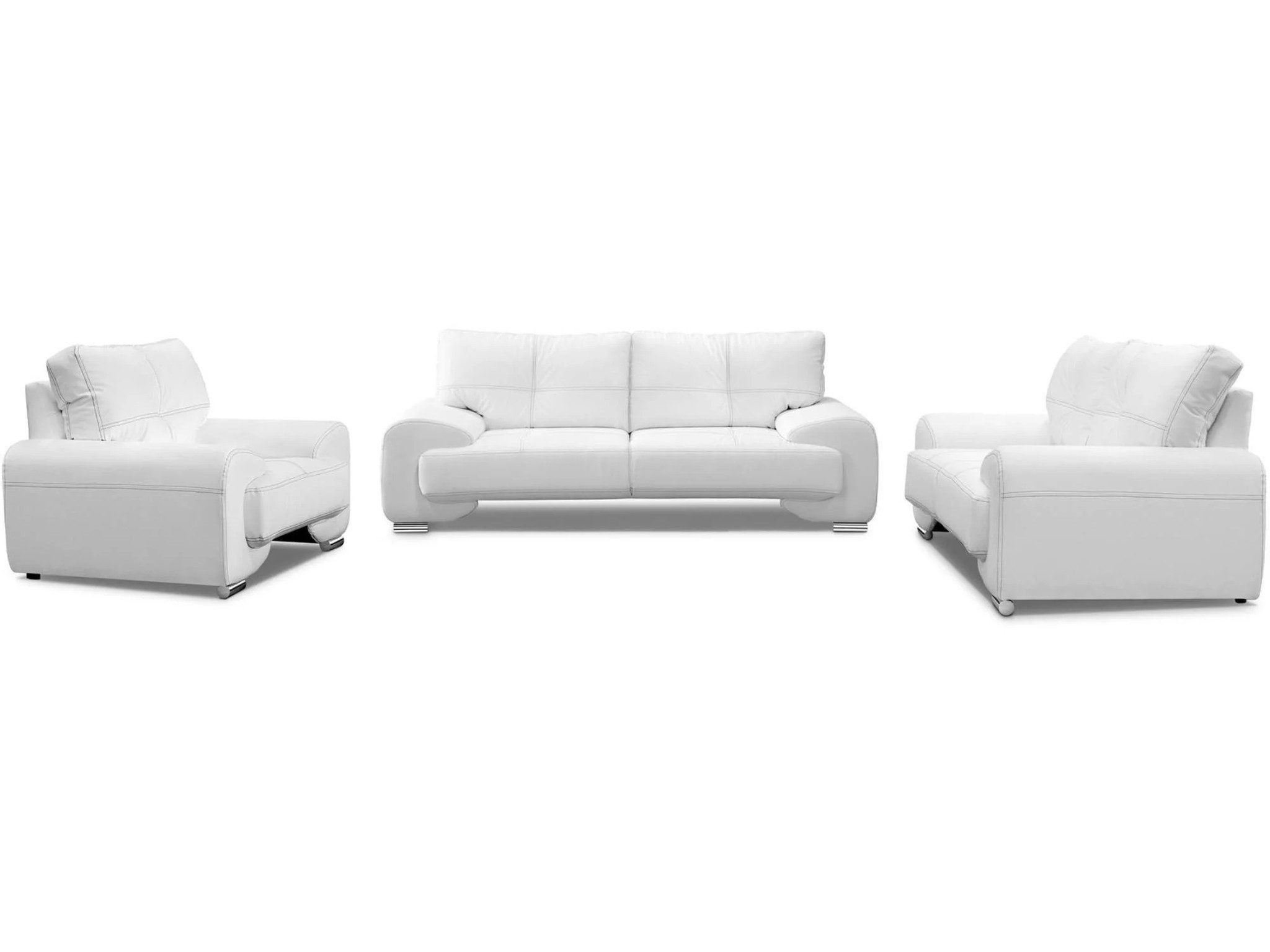 Beautysofa Polstergarnitur OMEGA 3+2+1 klassisches Wohnzimmer-Set, Kunstleder, (in zeitlosen Farben, Komfort-Set mit Wellenfedern und Schaumstoff), Wohnzimmer Big-Sofa set