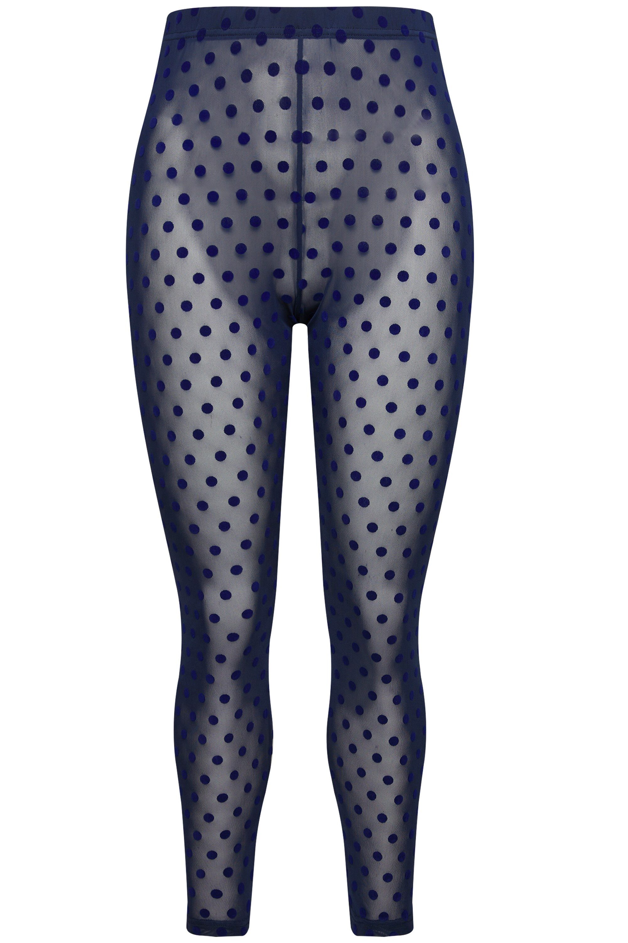 Ulla Popken Feinstrumpfhose Strumpf-Leggings Mesh Flock-Punkte günstig online kaufen